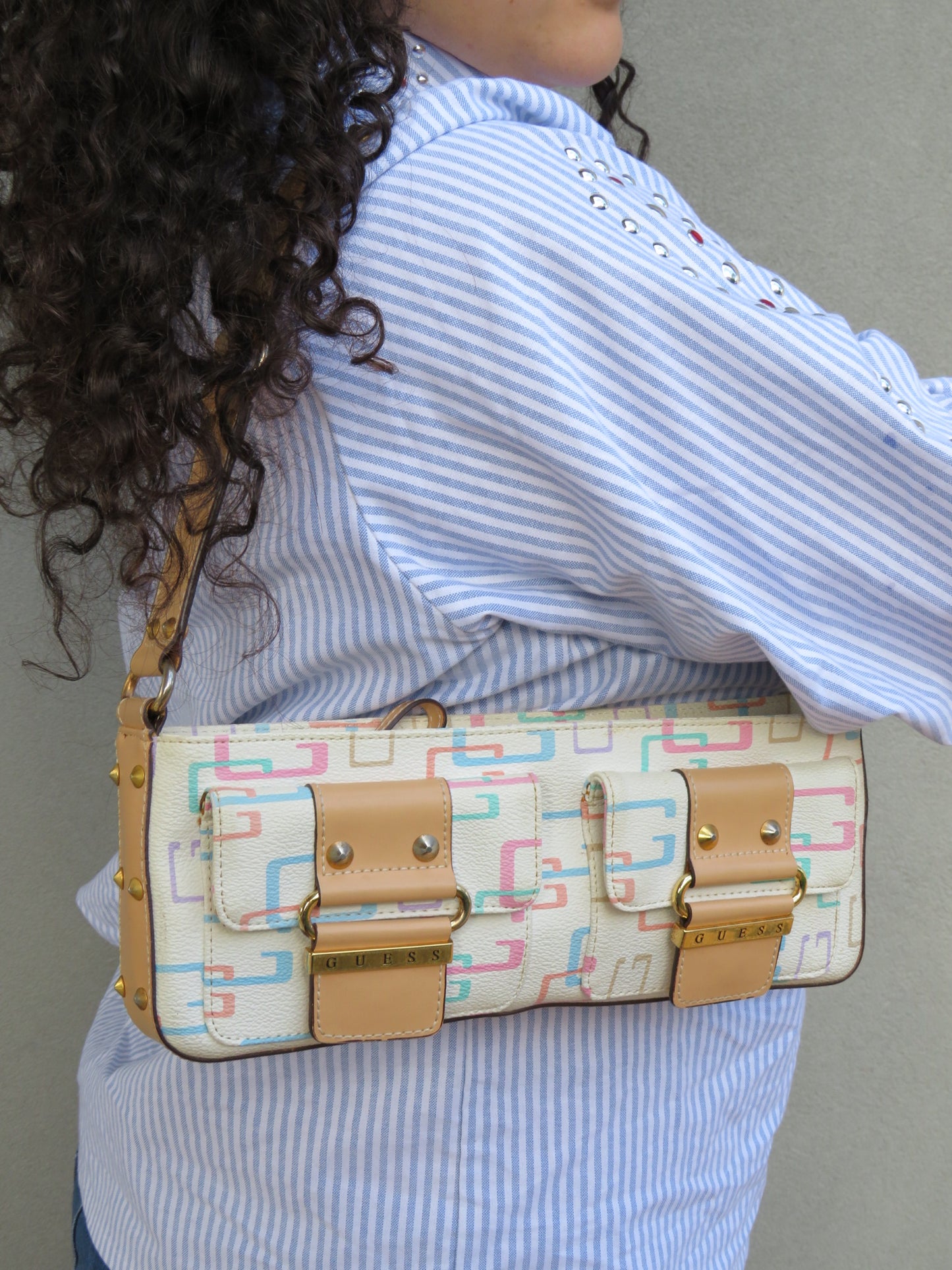 Multi-coloured Guess Monogram Bag