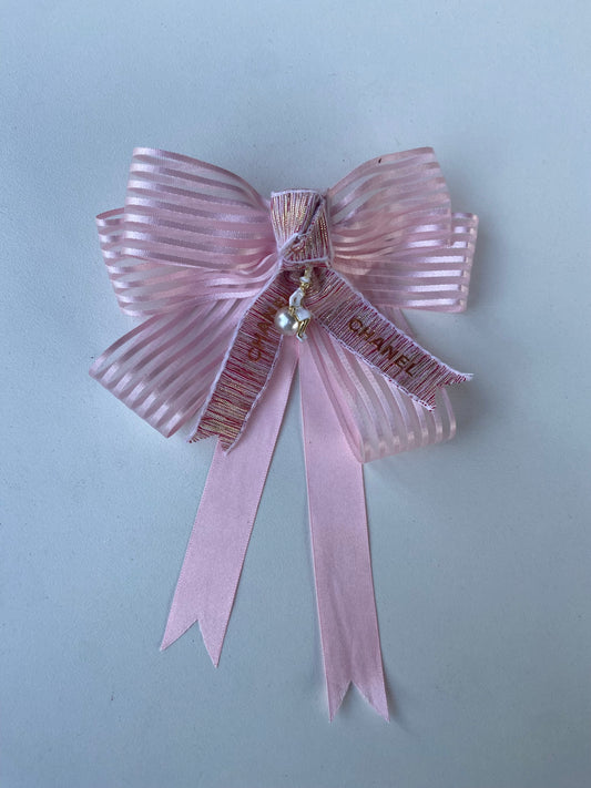 Coquette style repurposed ribbon clip