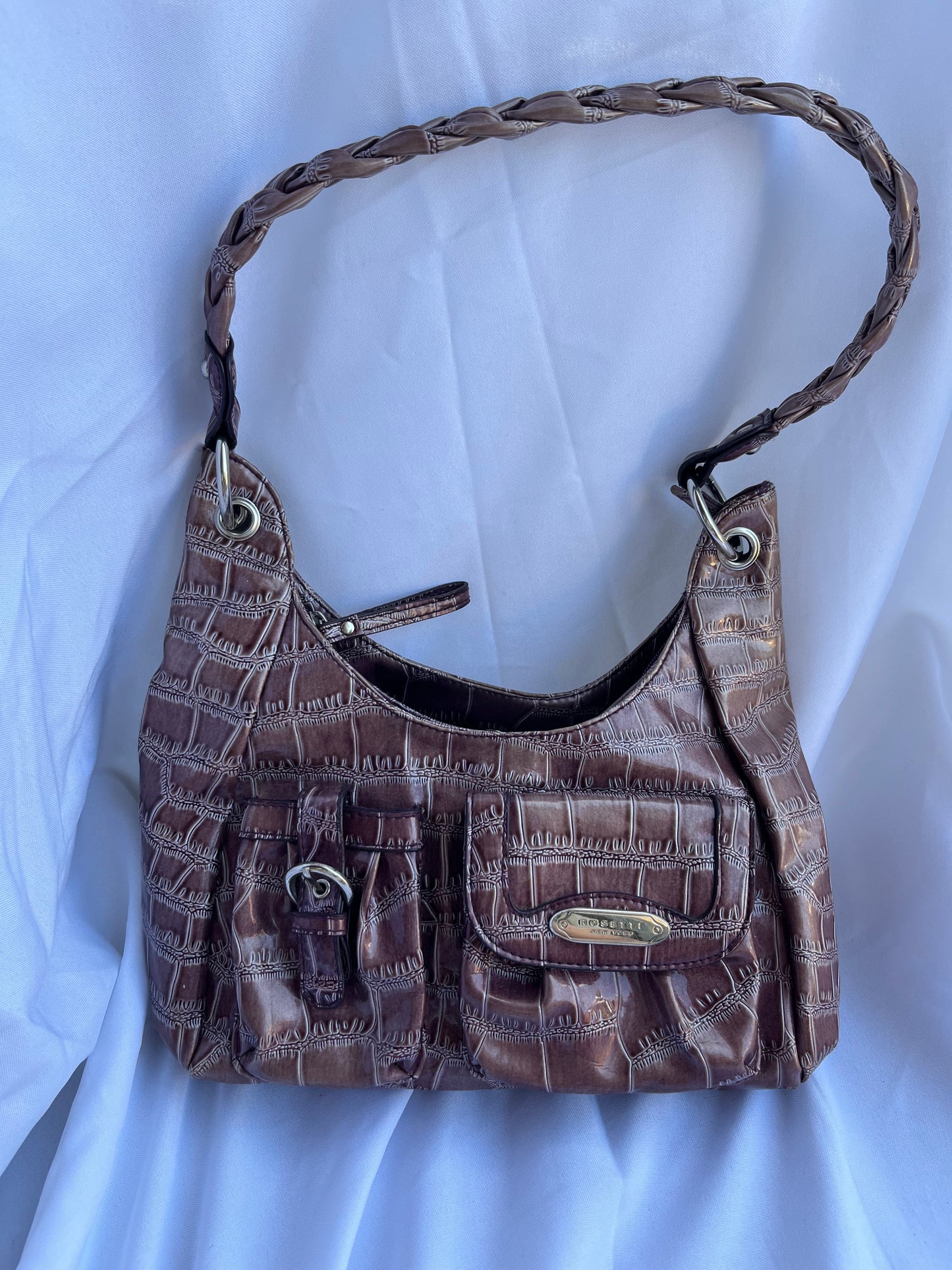 Purple Snake Skin Bag