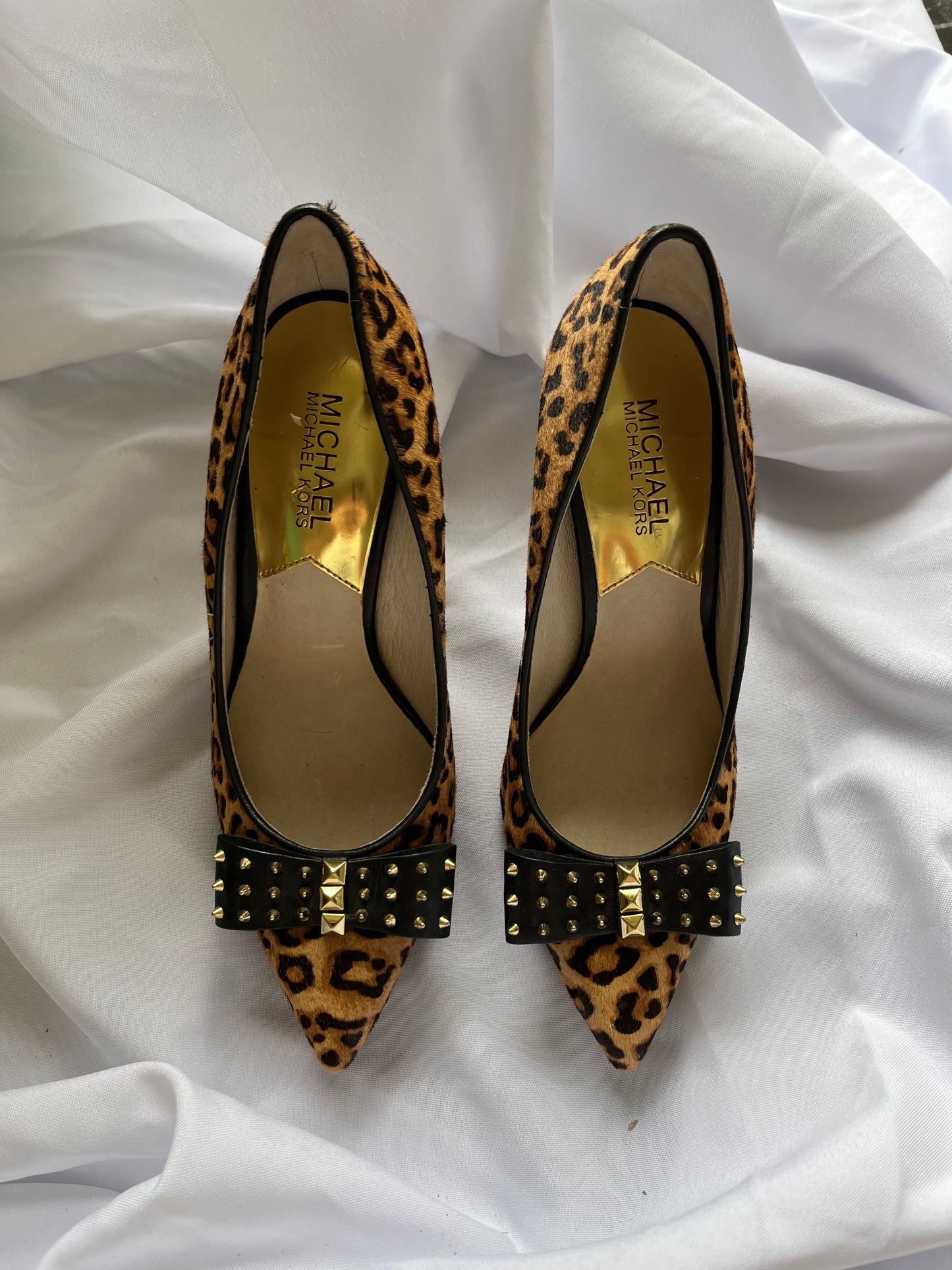 Michael Kors Leopard Print bow heels