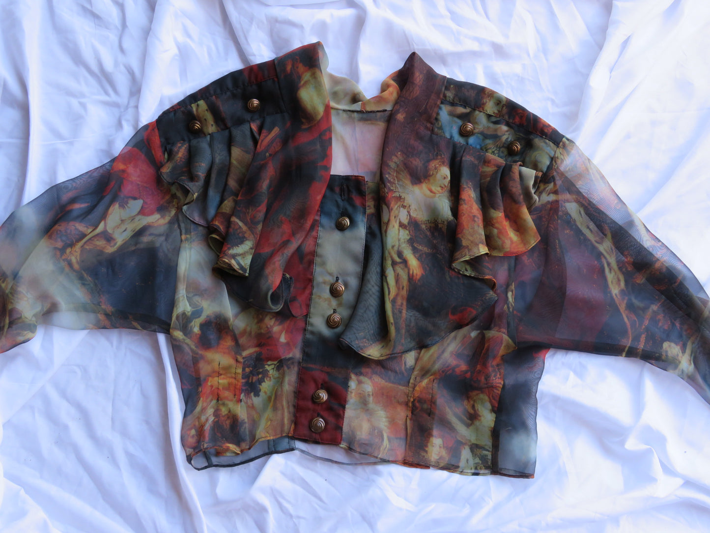 Printed Sheer Blouse