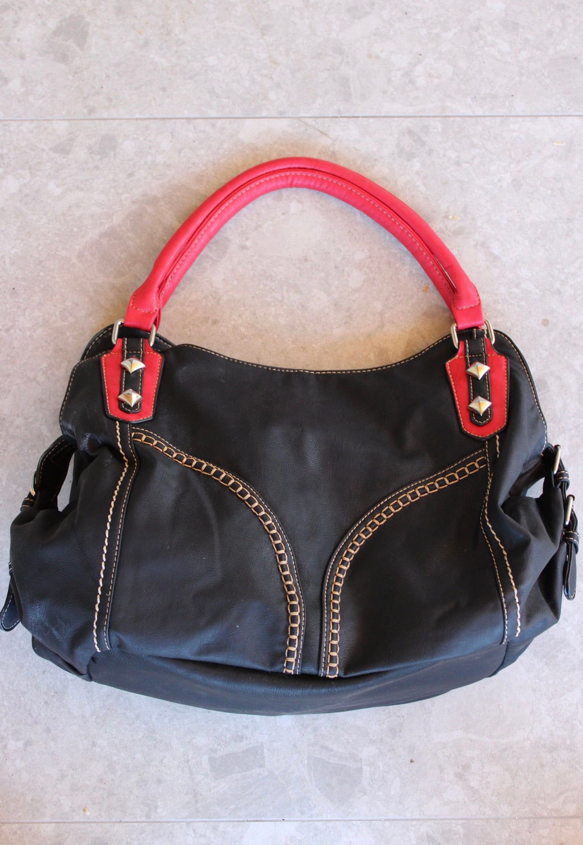 Red and Black Leather Bag