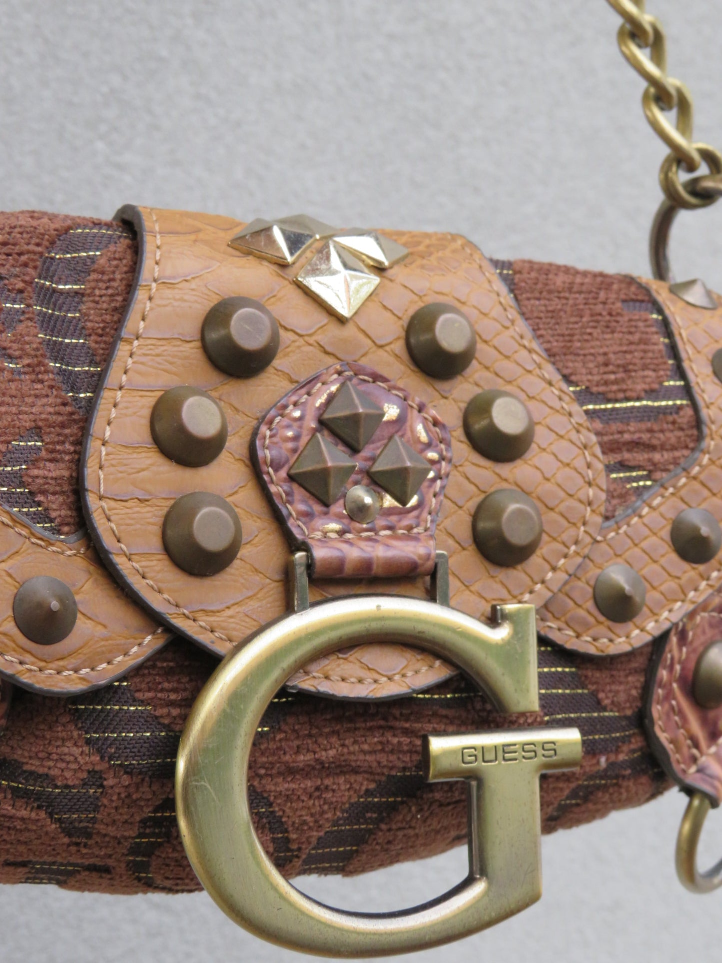 Guess Multi textured Brown Bag
