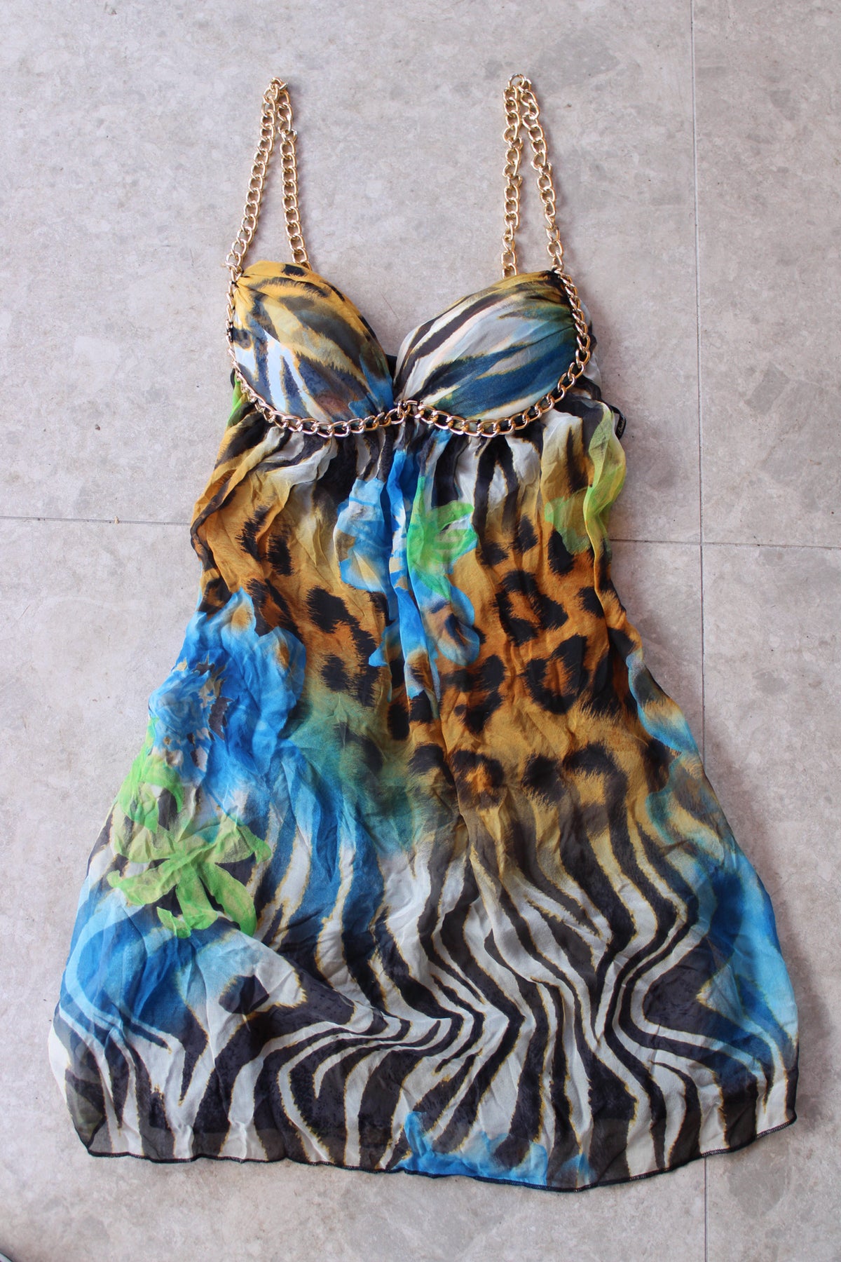 Animal Print (BLUE) Chain Dress