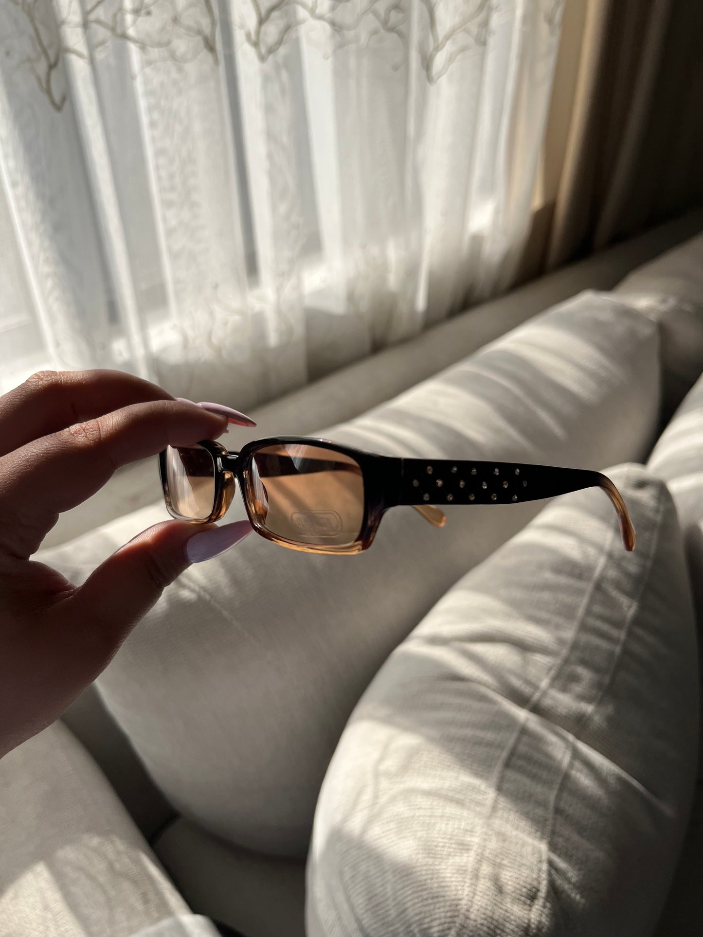 Mini Frames w/ Rhinestone Sunglasses