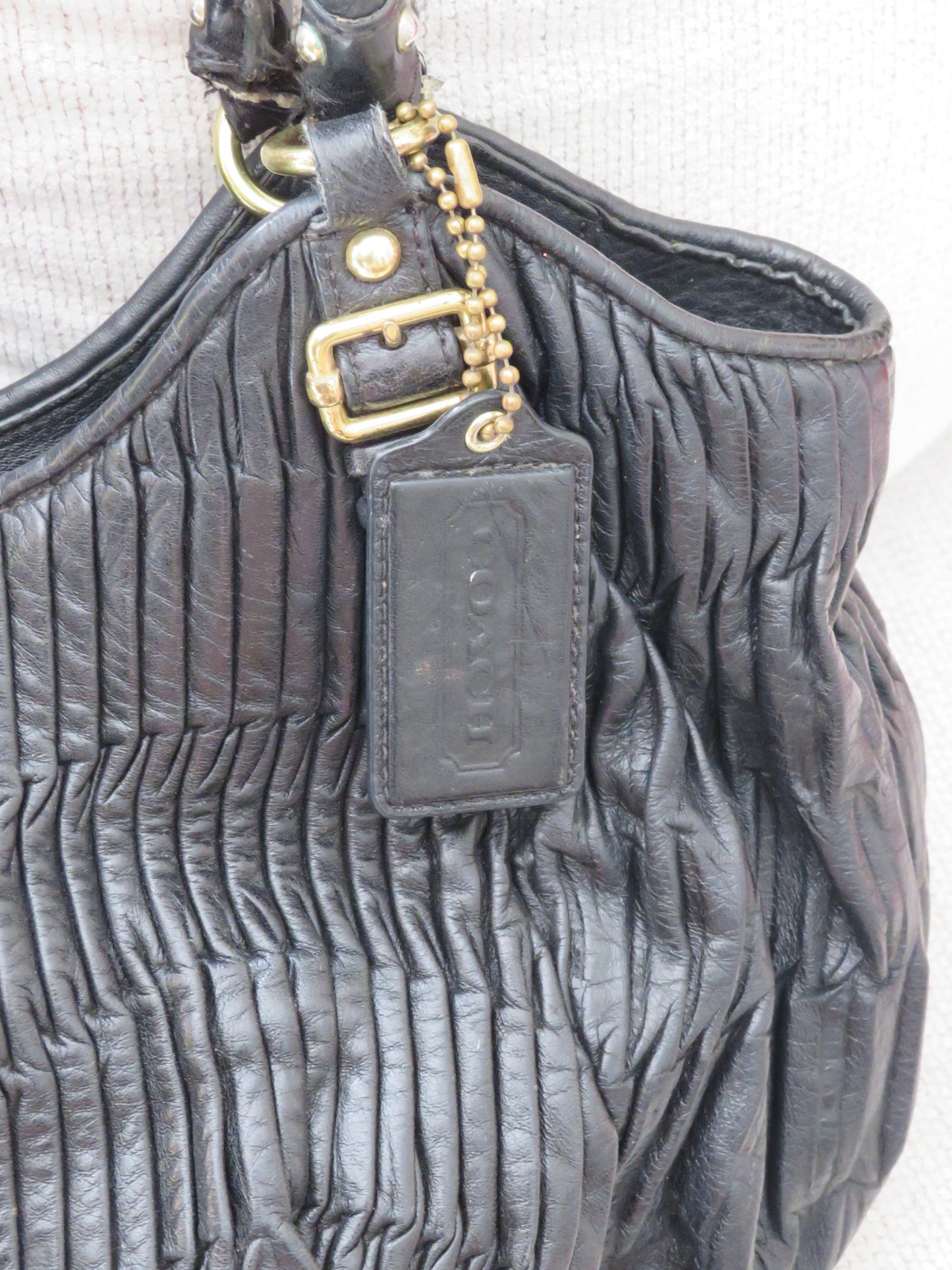 Black Pleated Coach Bag