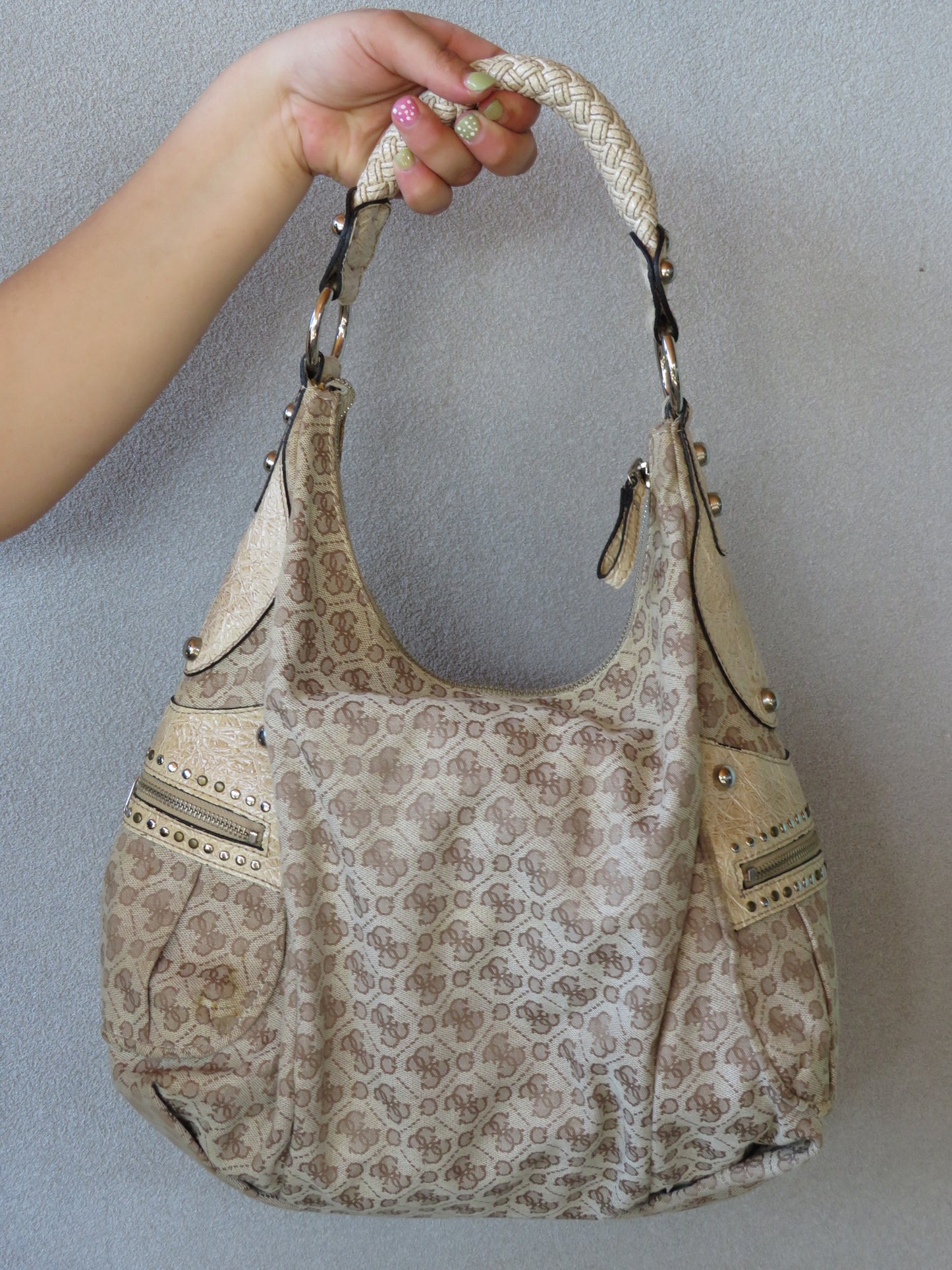 Guess Beige Monogram Bag