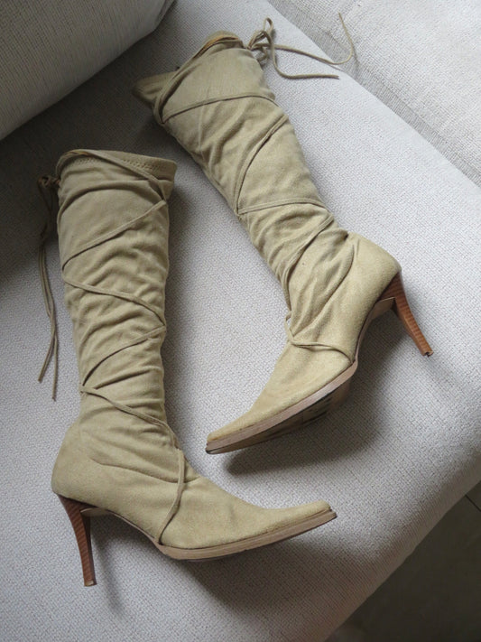 Strapped Suede Boots