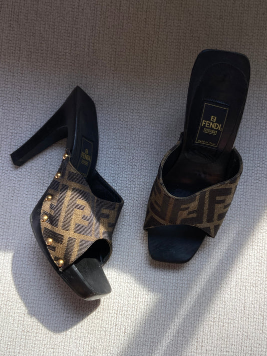 Authentic Fendi Monogram Heels