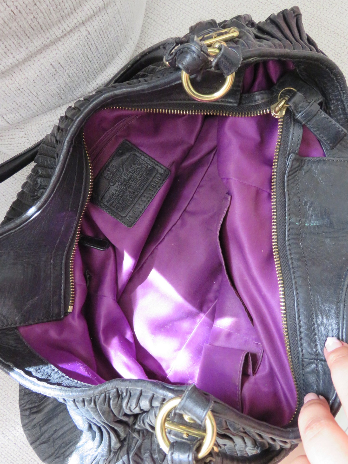 Black Pleated Coach Bag