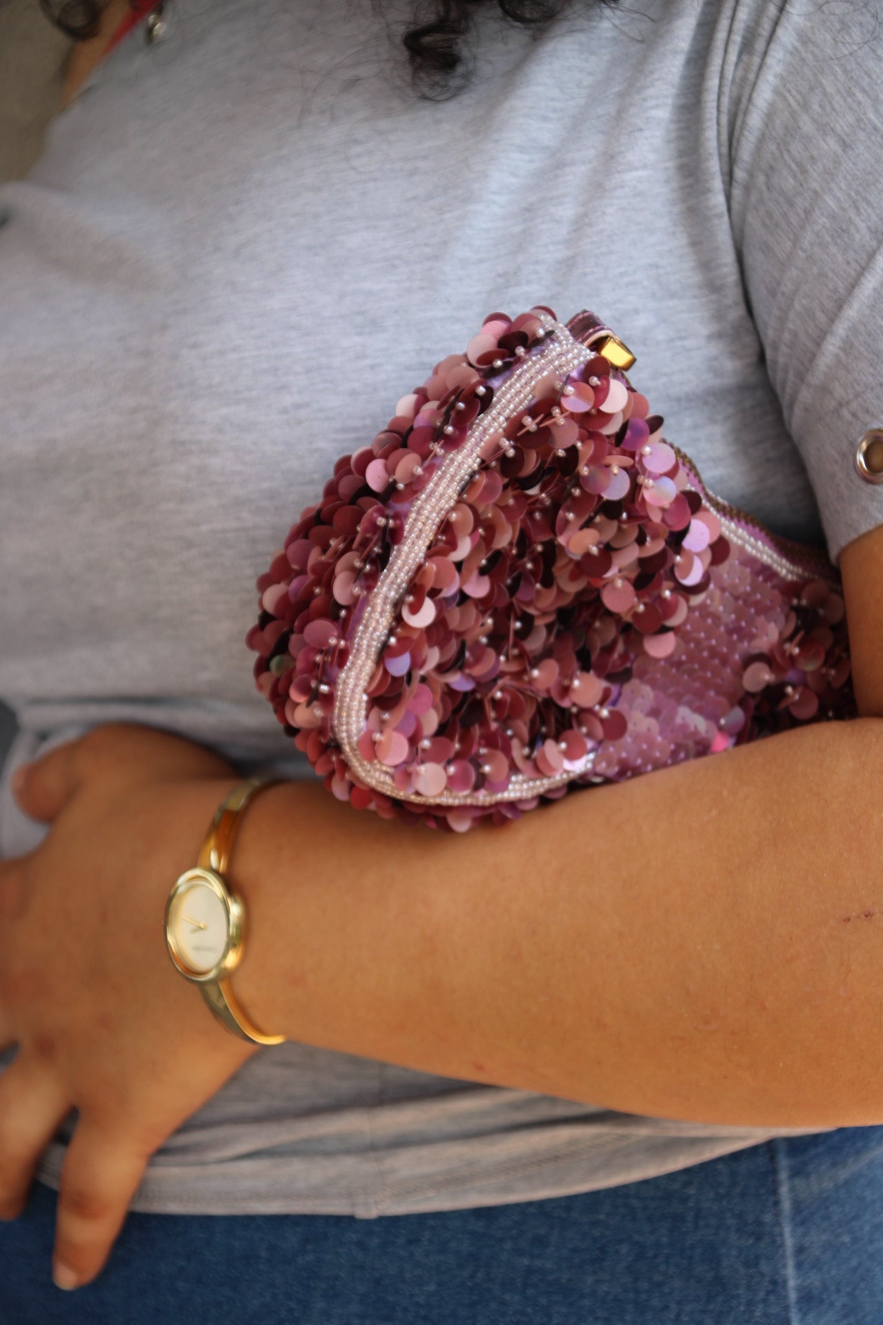 Vintage Sequin Bow Clutch/Crossbody bag