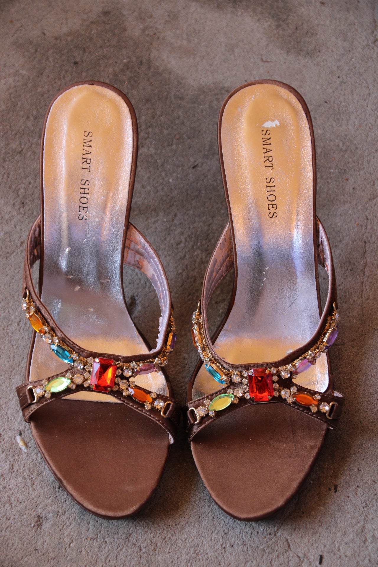 Brown Embellished Heels