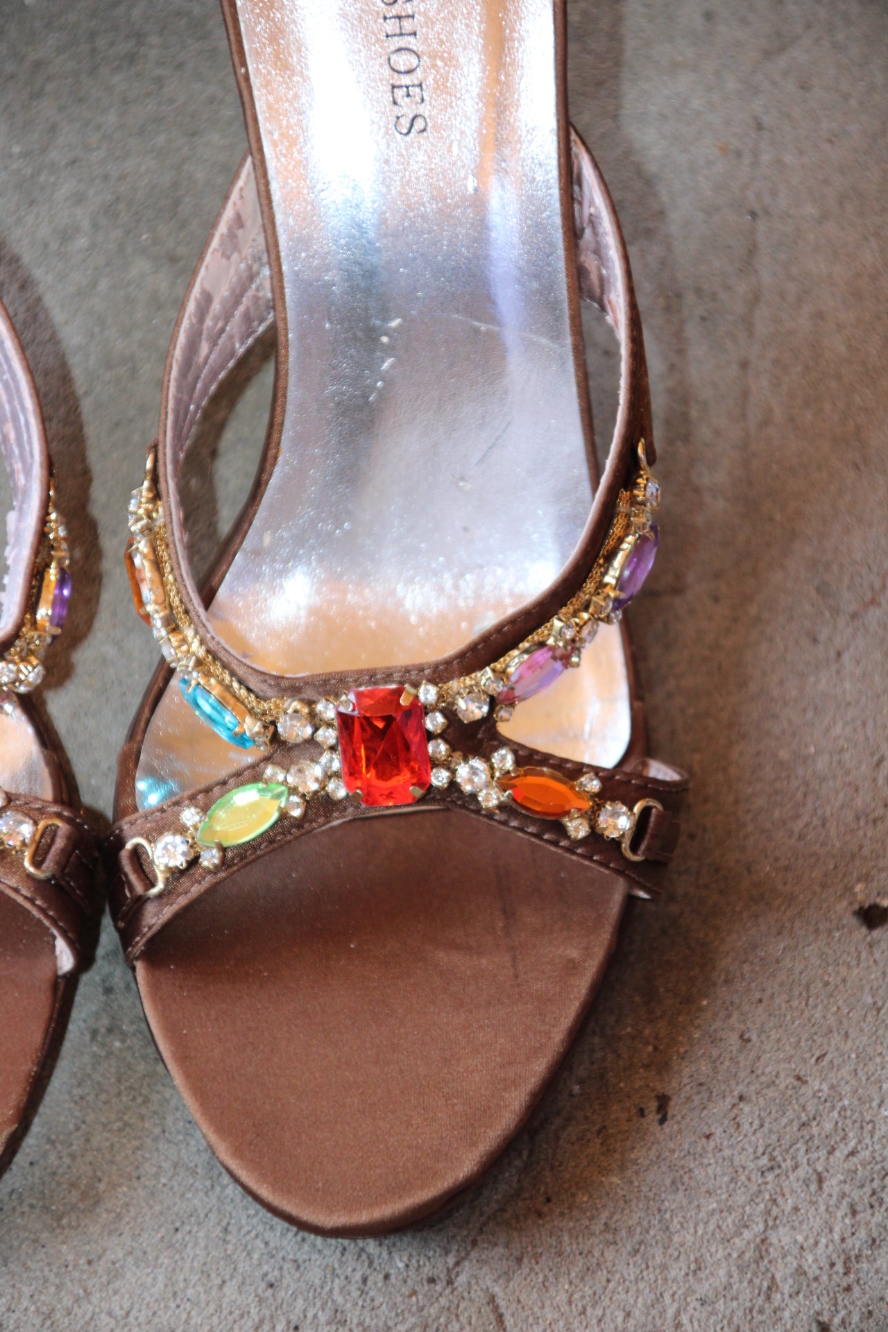 Brown Embellished Heels