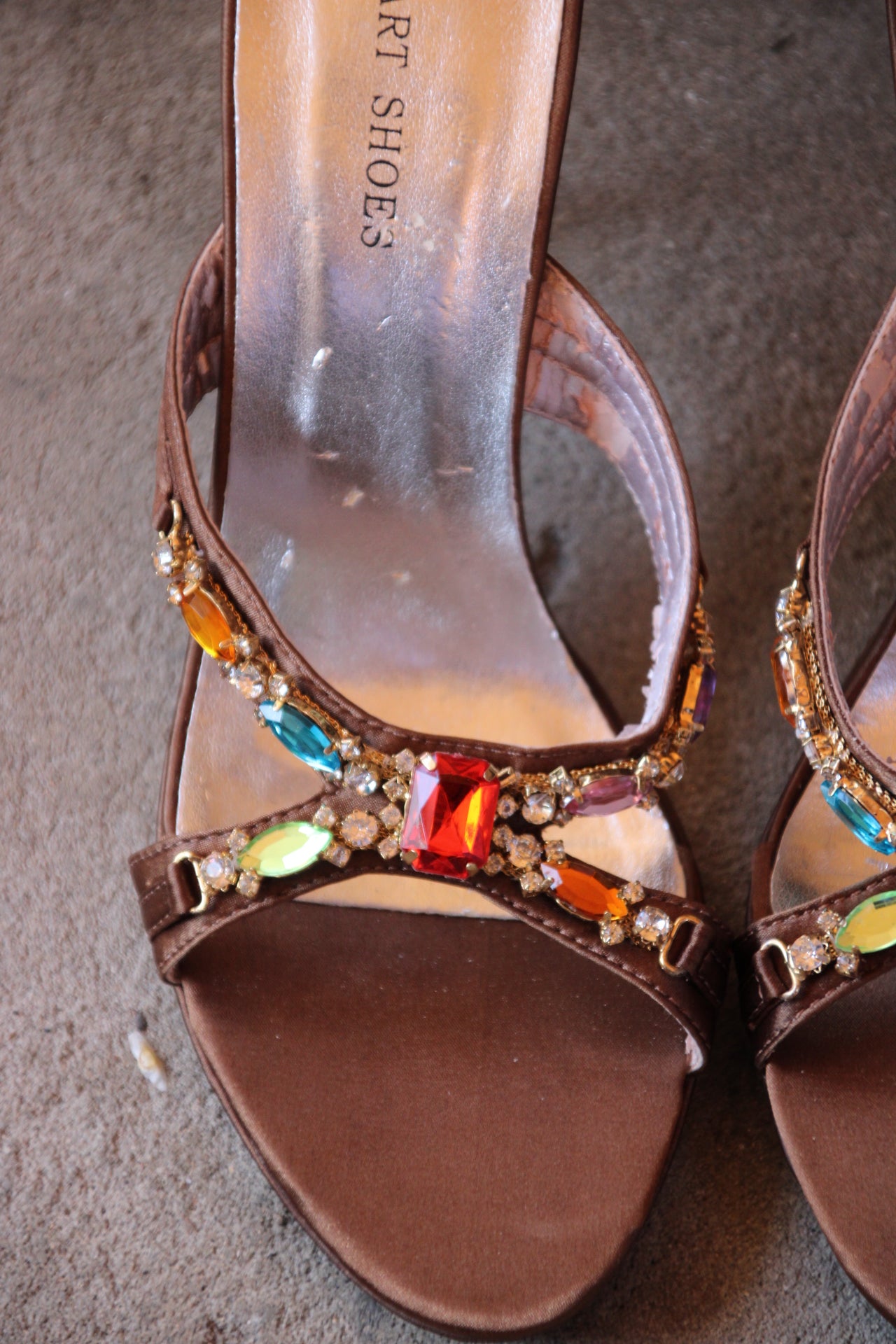 Brown Embellished Heels