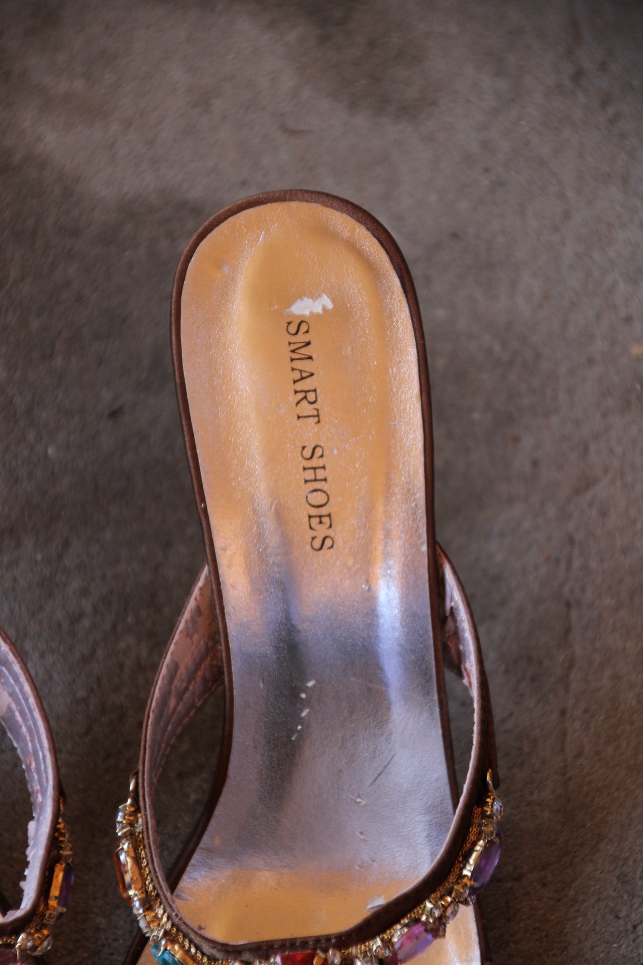 Brown Embellished Heels