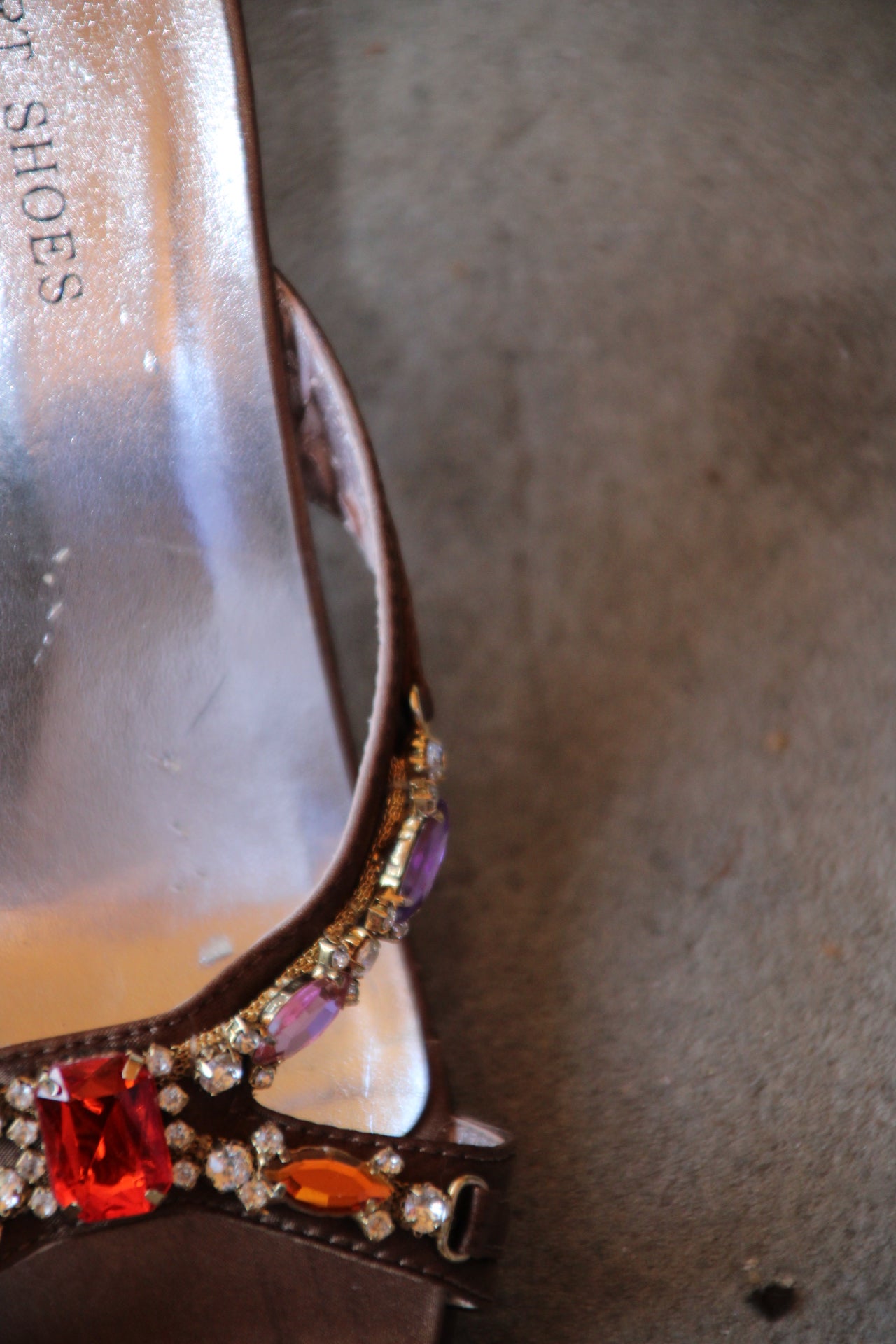 Brown Embellished Heels
