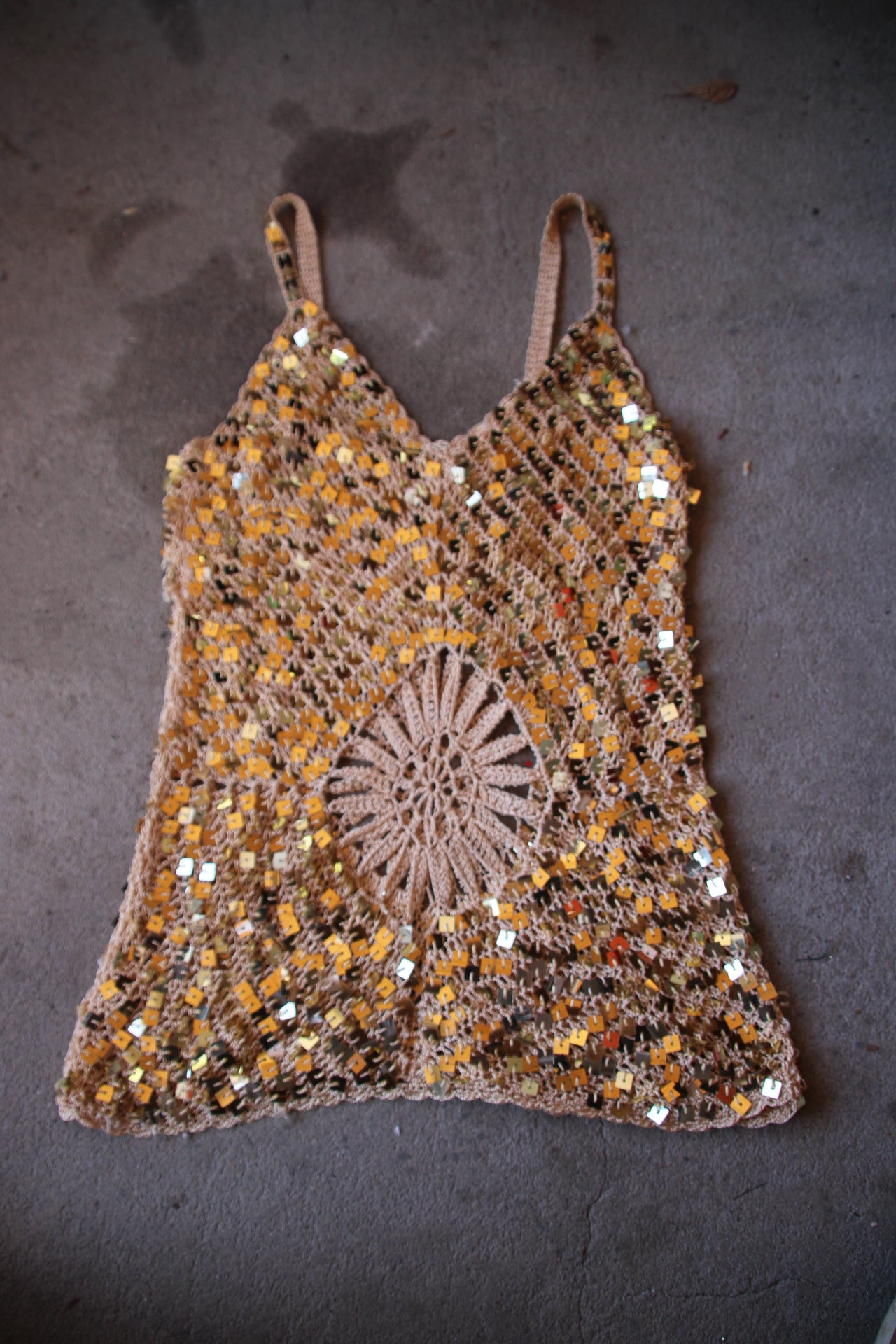 Gold Embellished Sequin Cami