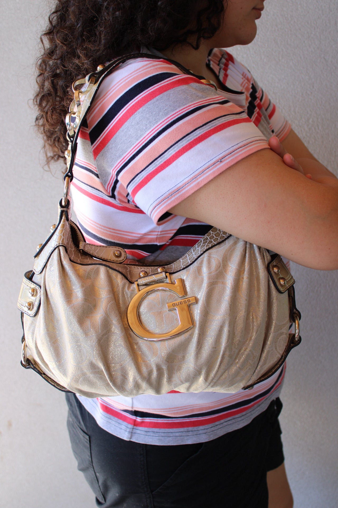 Vintage Metallic  Guess Bag