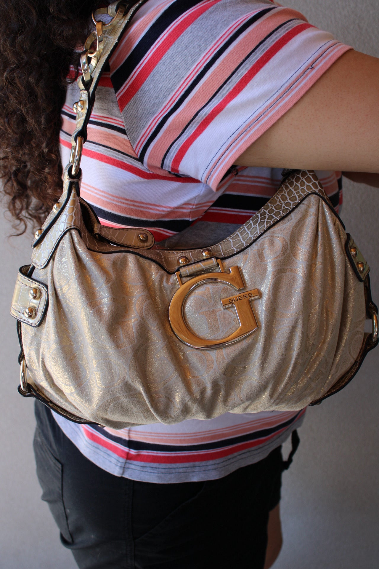 Vintage Metallic  Guess Bag