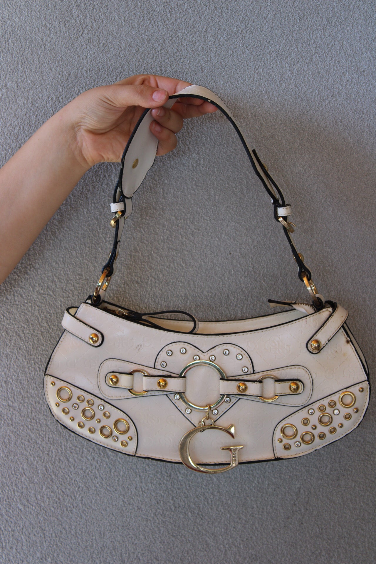 White Eyelet Guess Bag