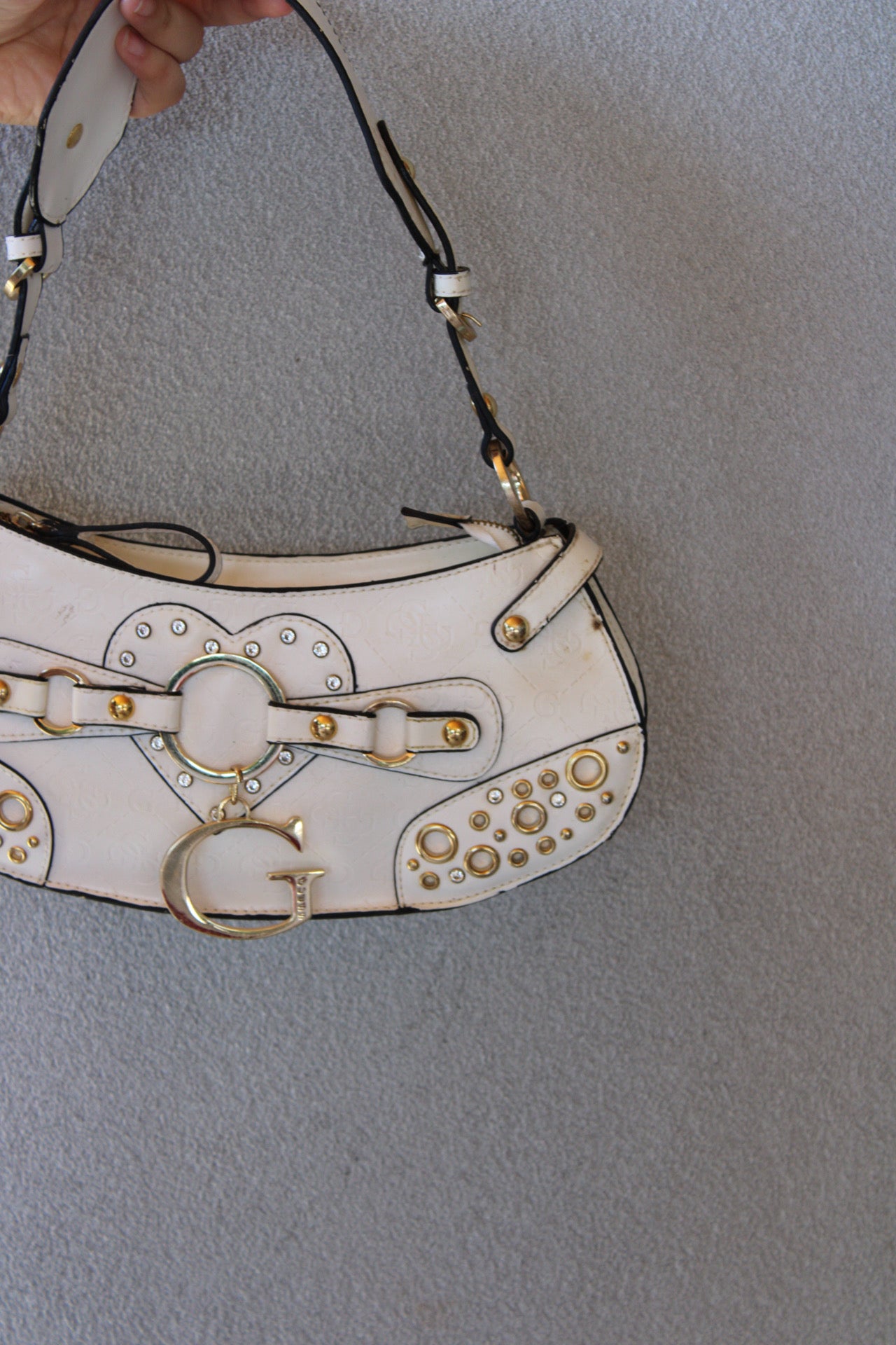 White Eyelet Guess Bag