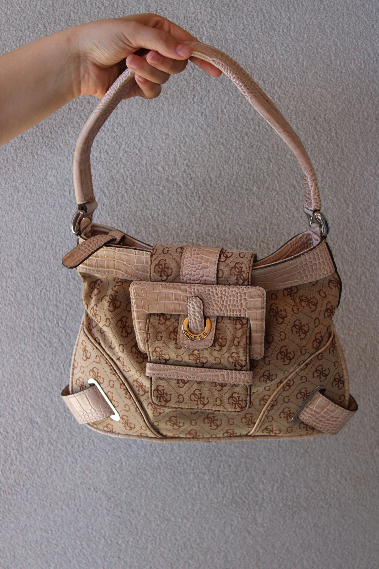 Buckle Monogram Guess Bag