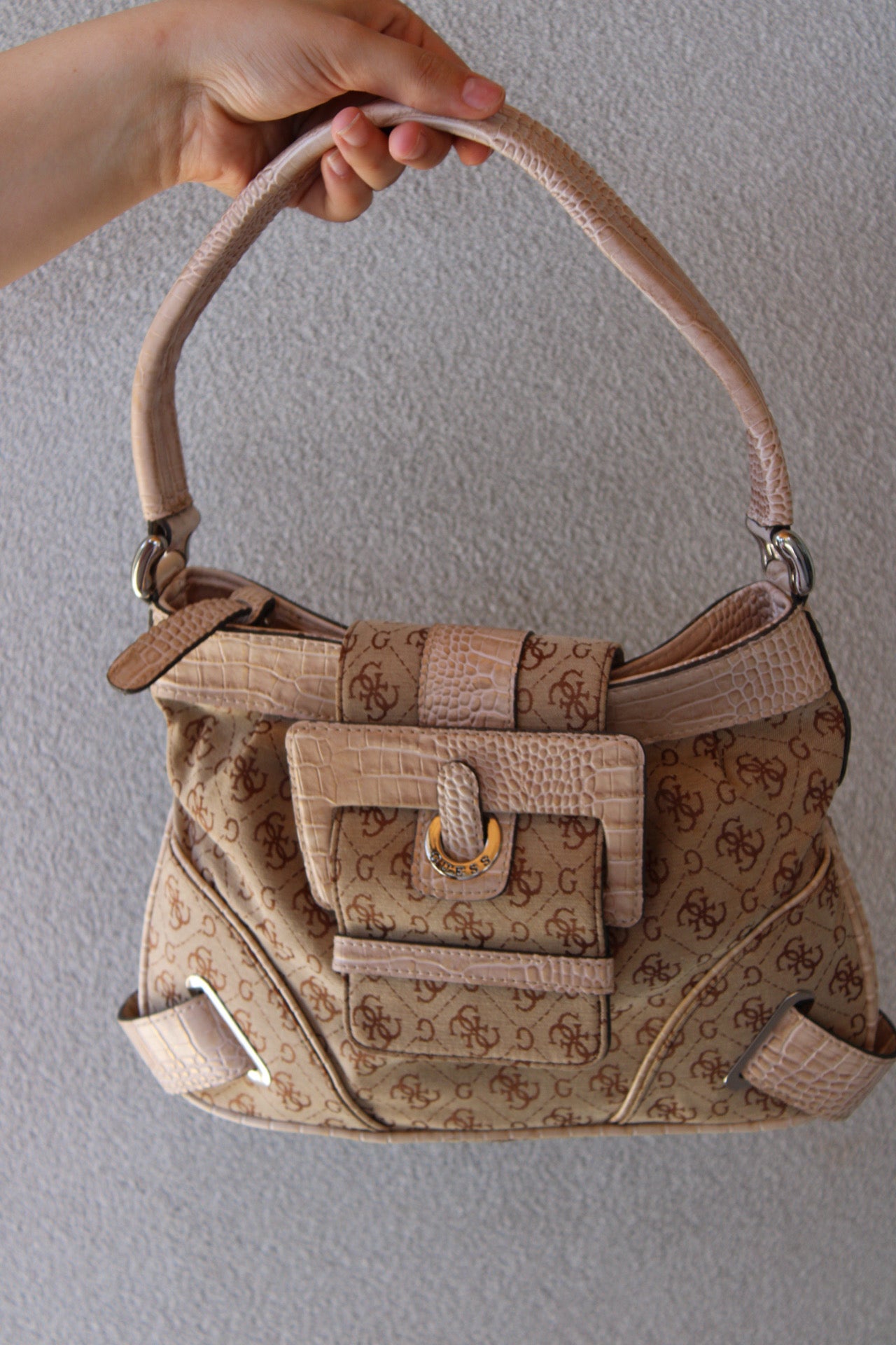 Buckle Monogram Guess Bag