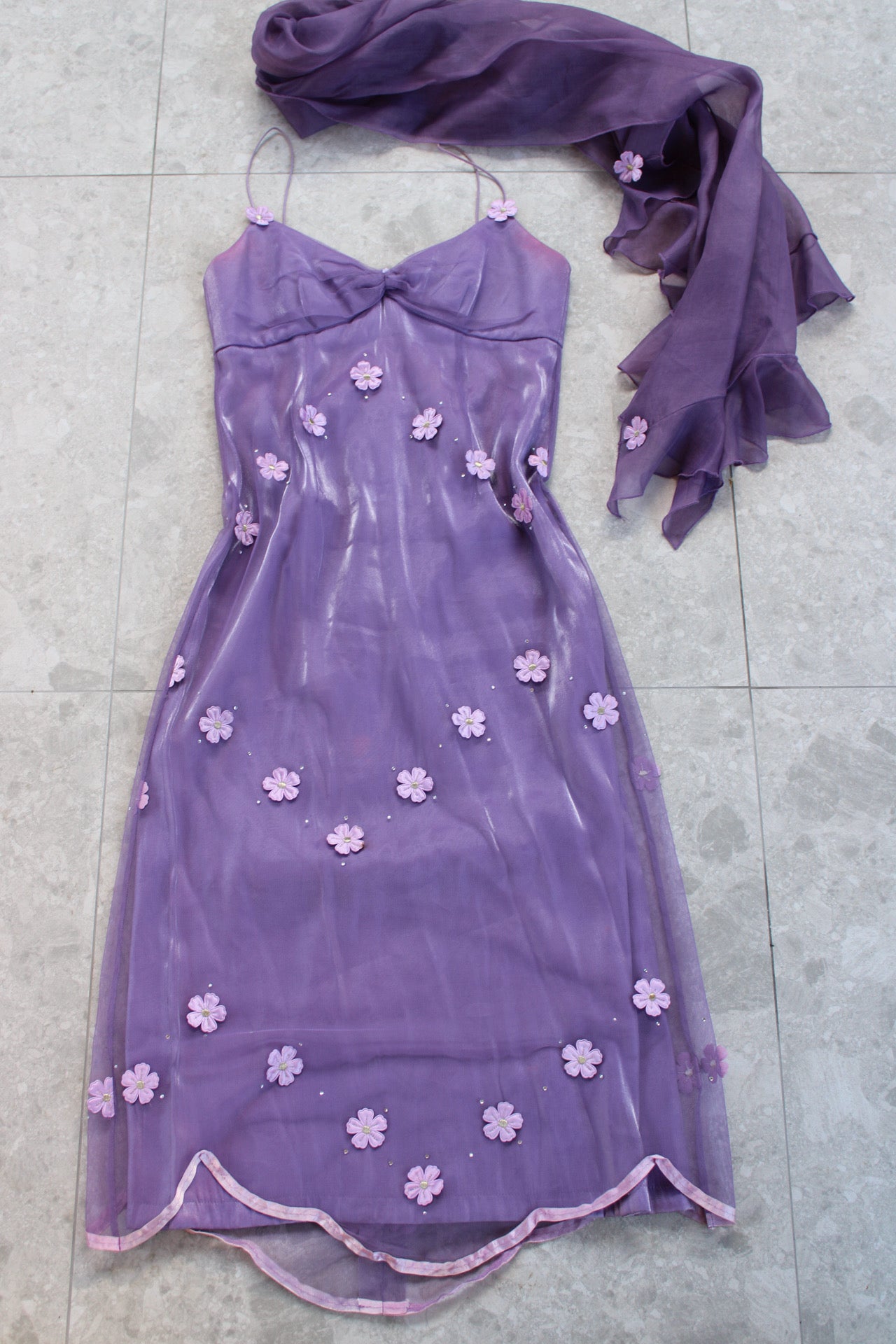 Floral Dress and Matching Scarf