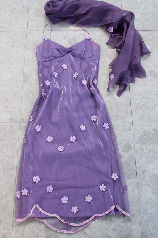 Floral Dress and Matching Scarf