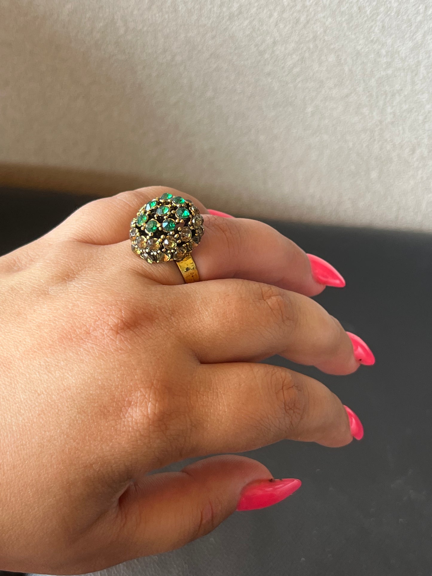 Green Rhinestone Ring