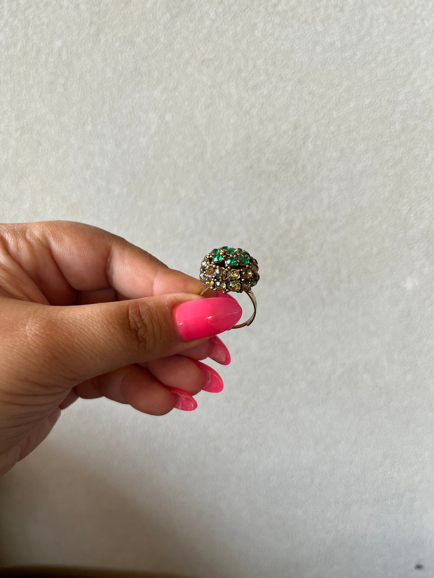 Green Rhinestone Ring
