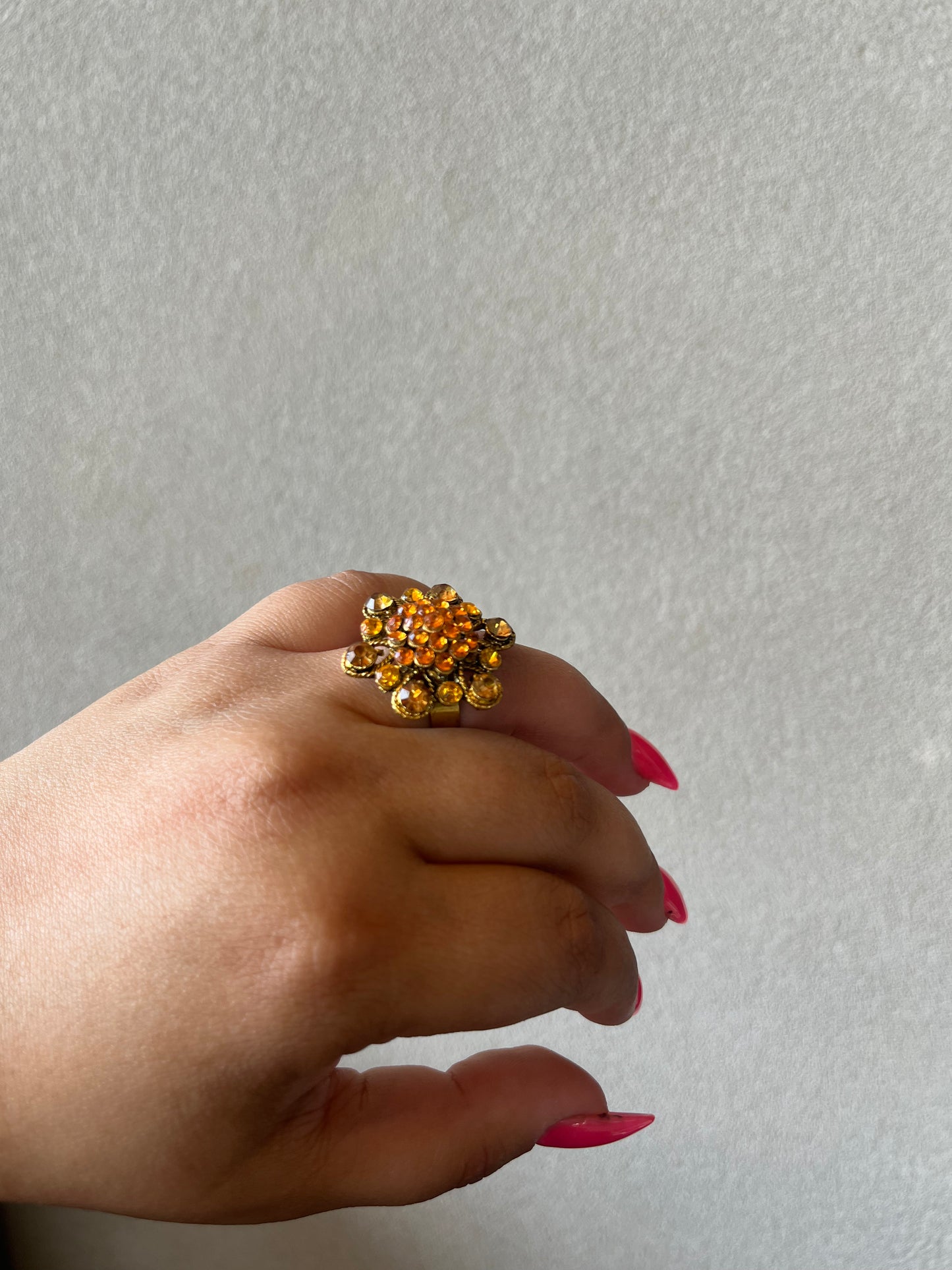 Orange Flower Ring