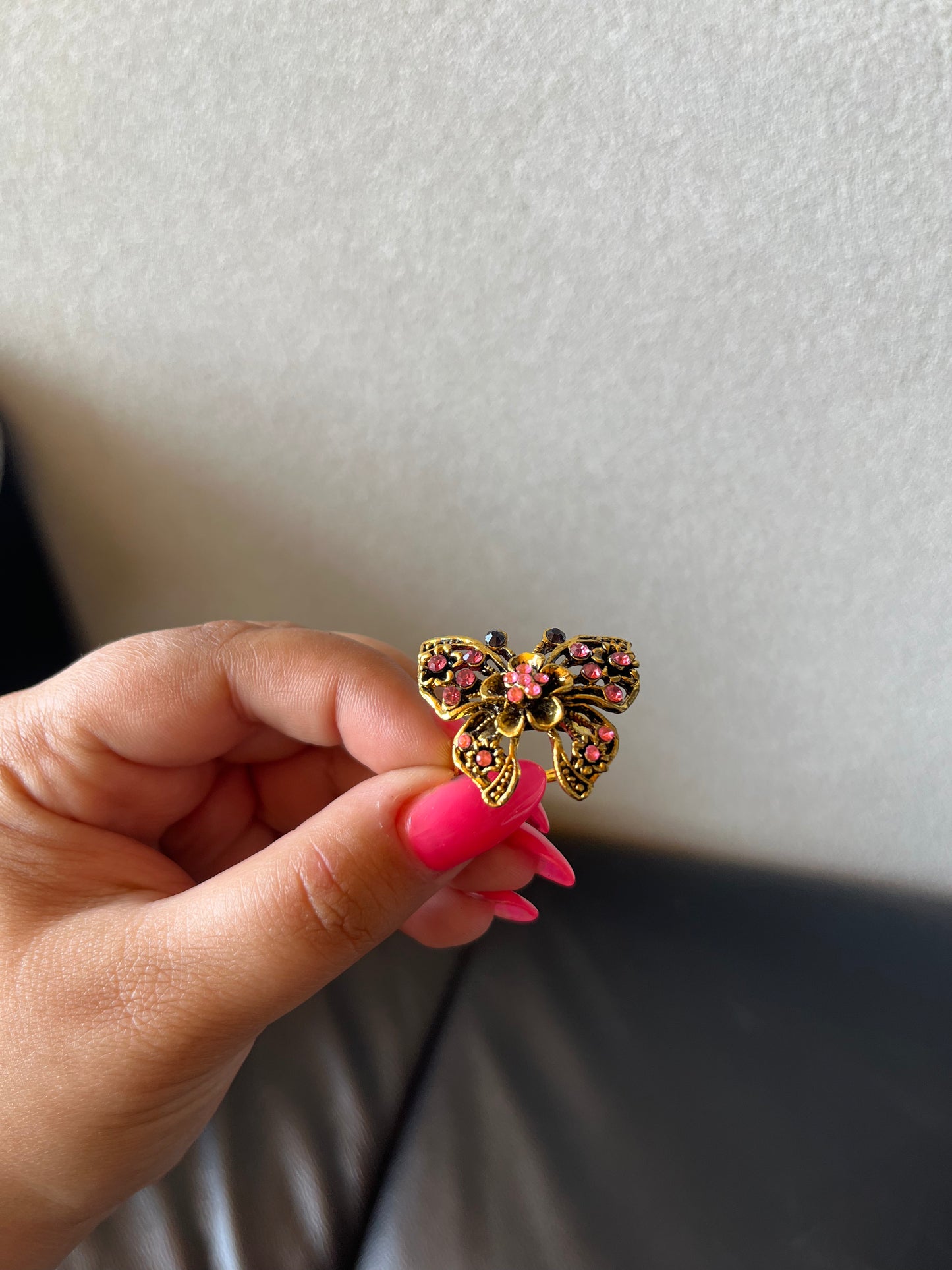 Pink Butterfly Ring
