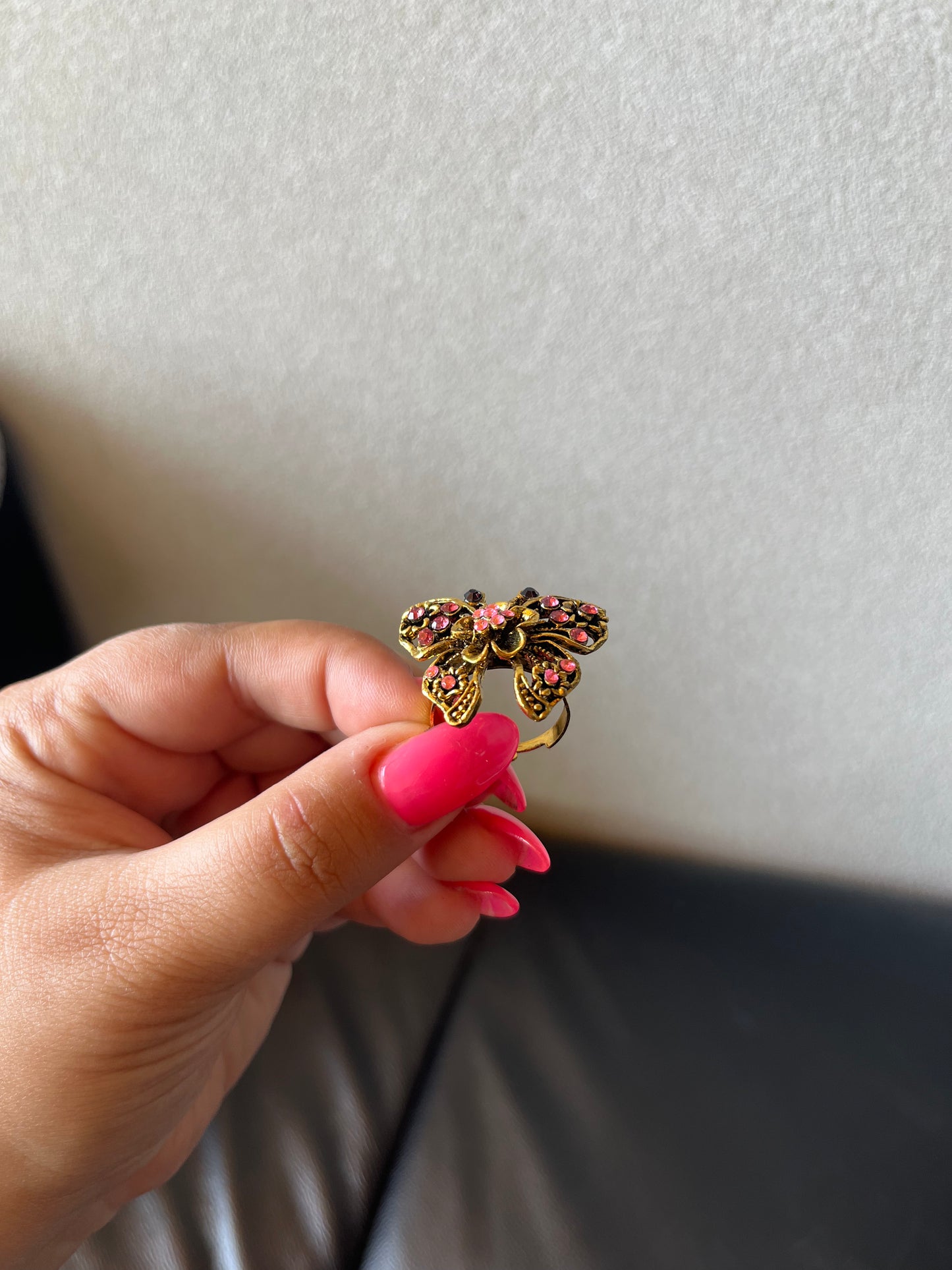 Pink Butterfly Ring