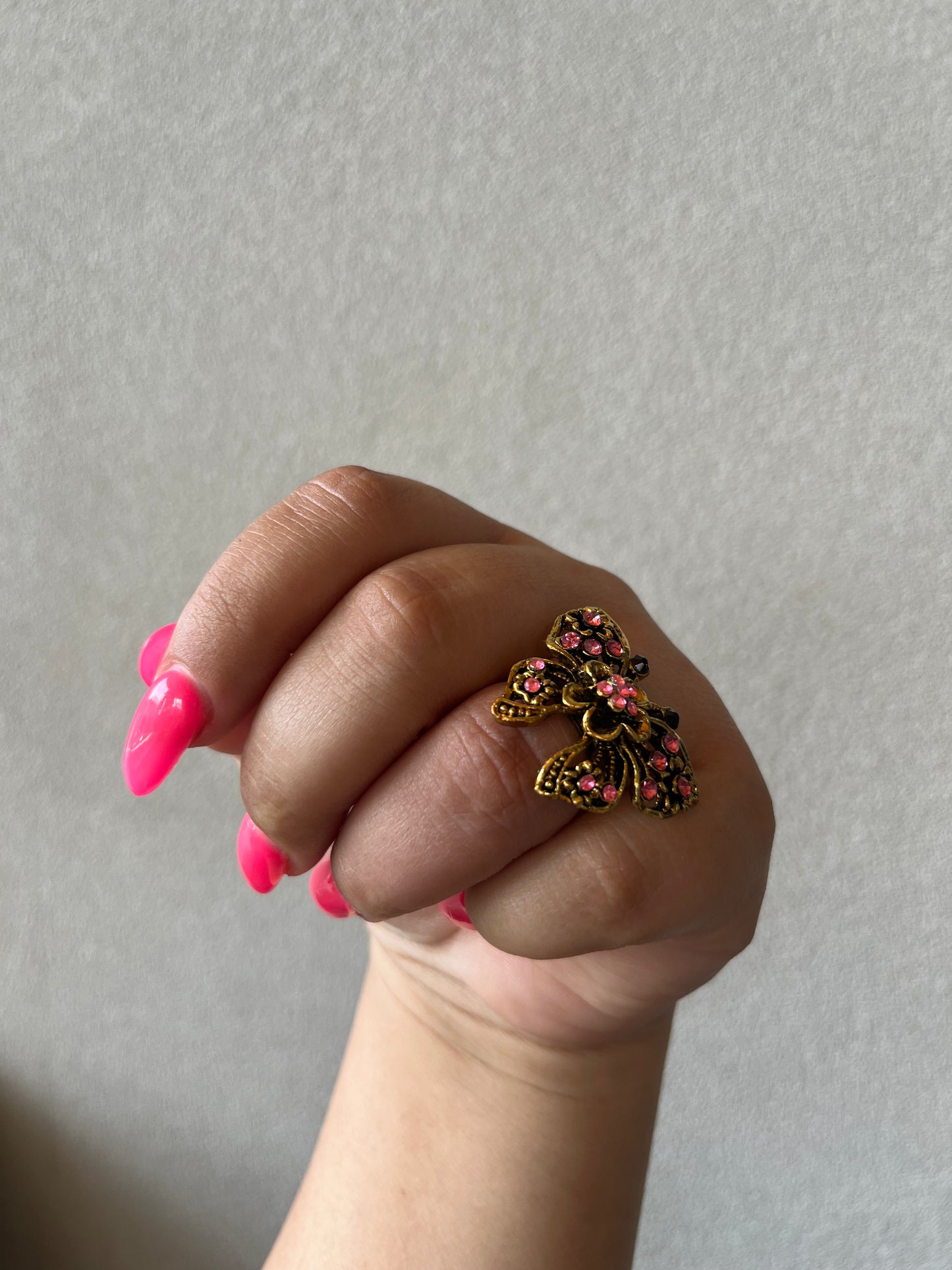 Pink Butterfly Ring