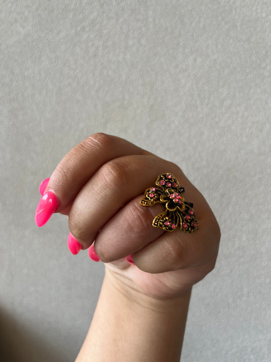 Pink Butterfly Ring