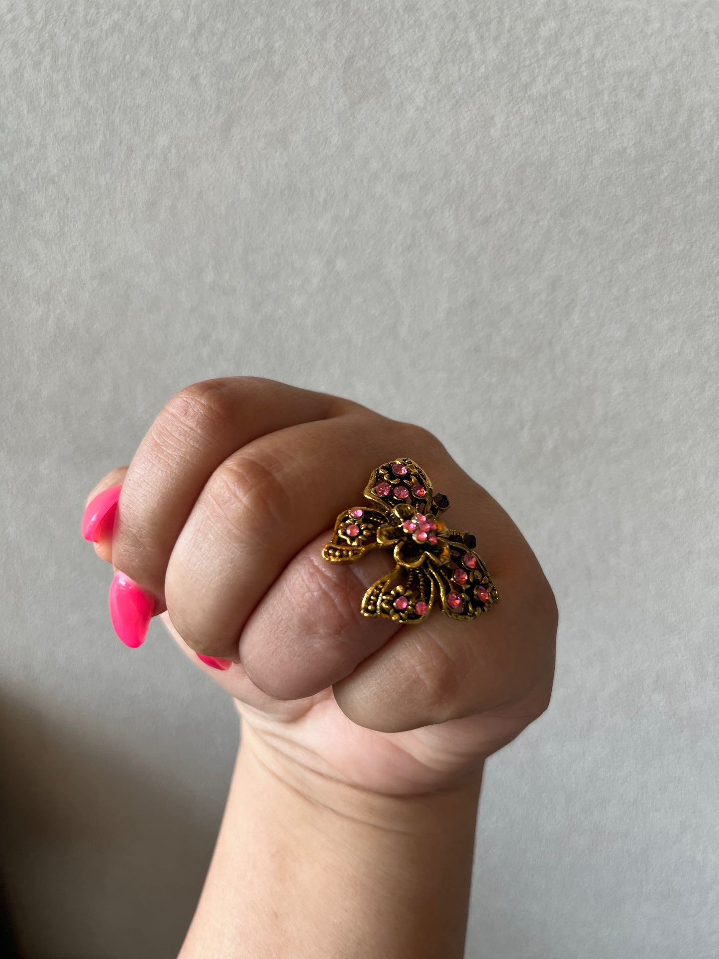 Pink Butterfly Ring