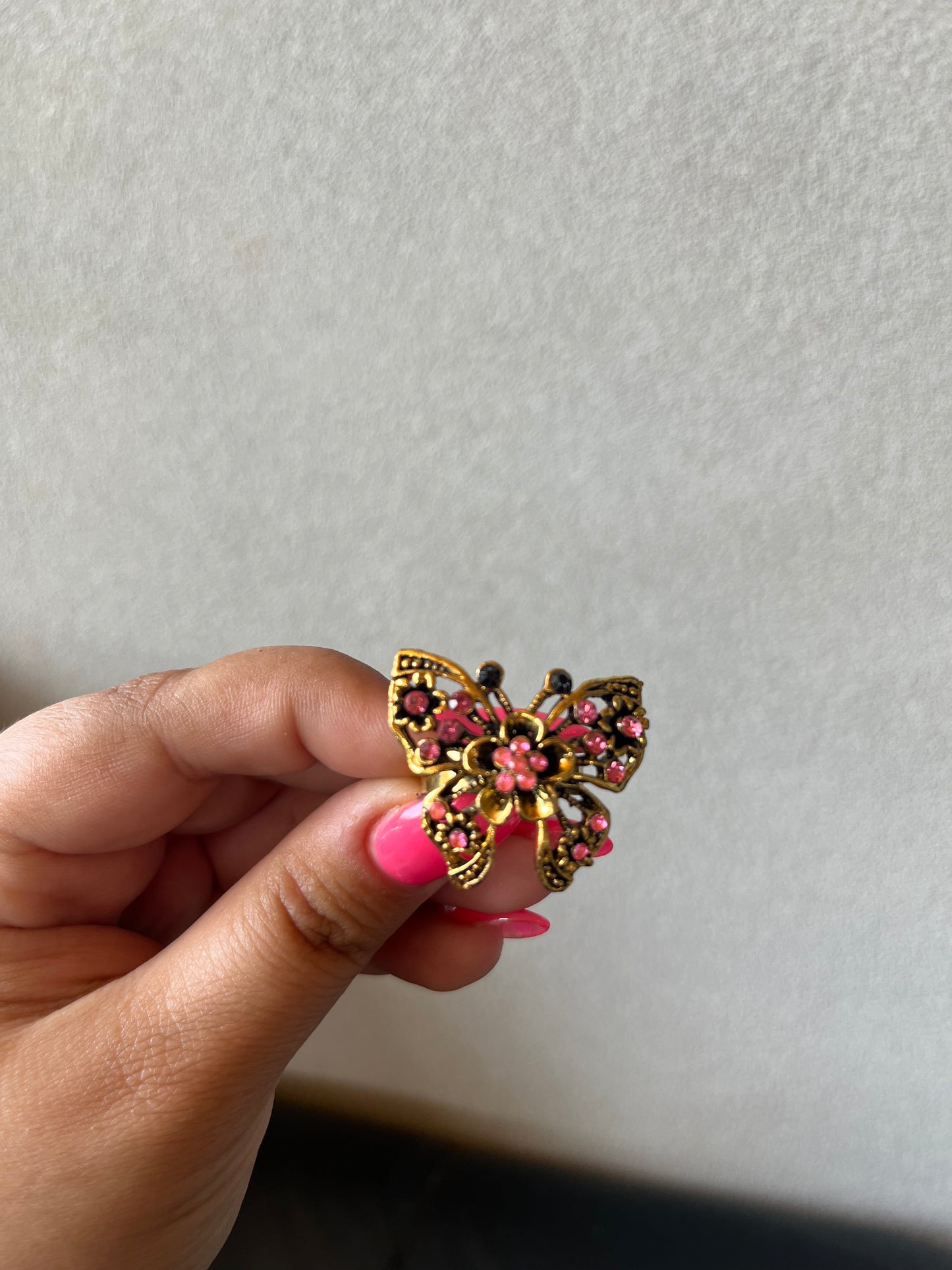 Pink Butterfly Ring