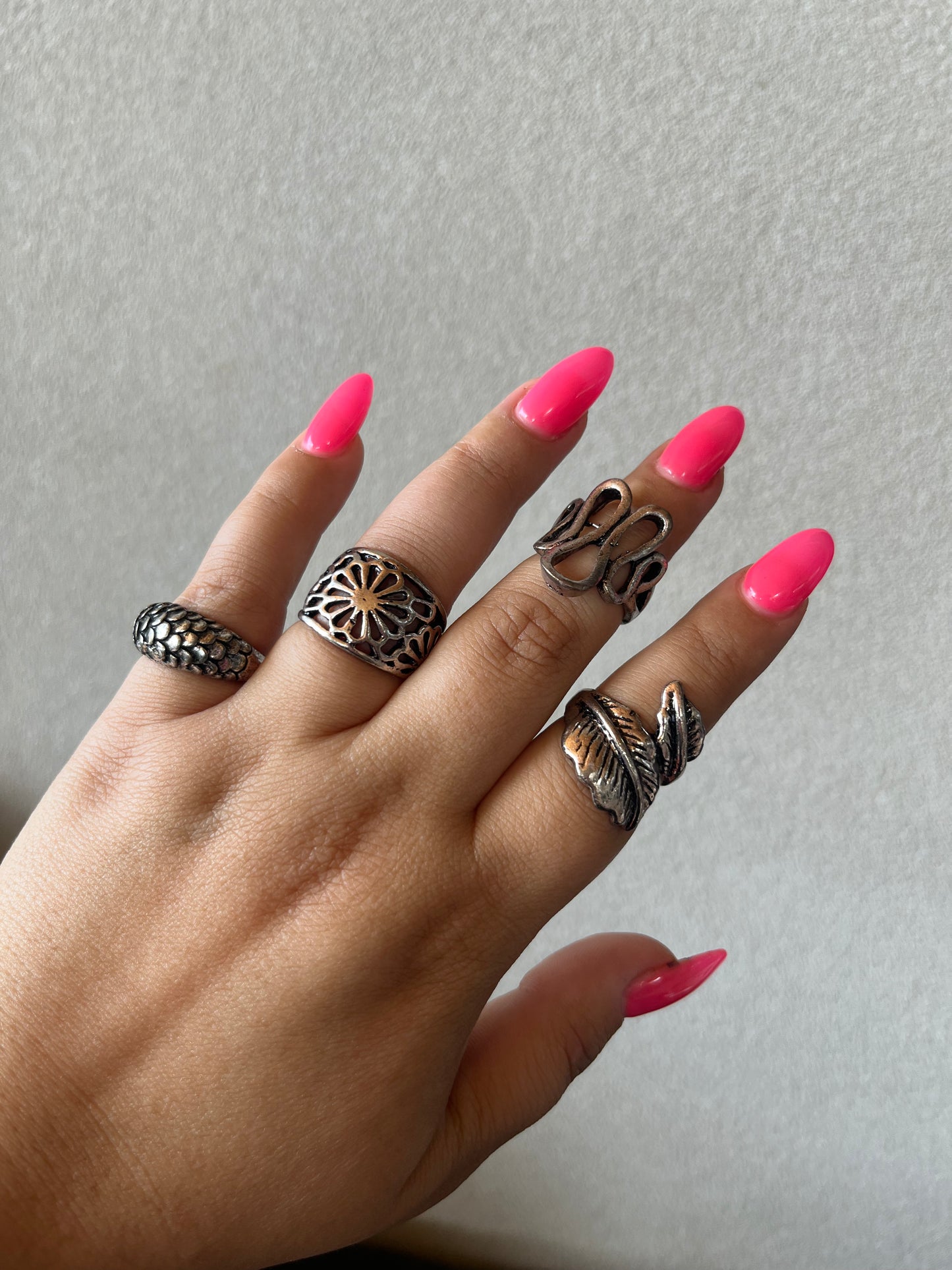 Grungy Silver Ring Bundle (4)