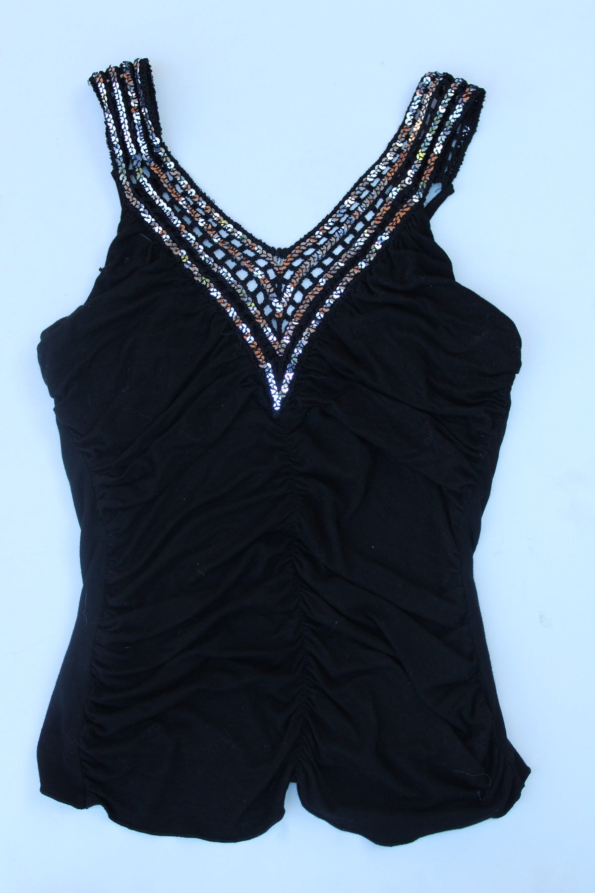 Sequin Gathered Top