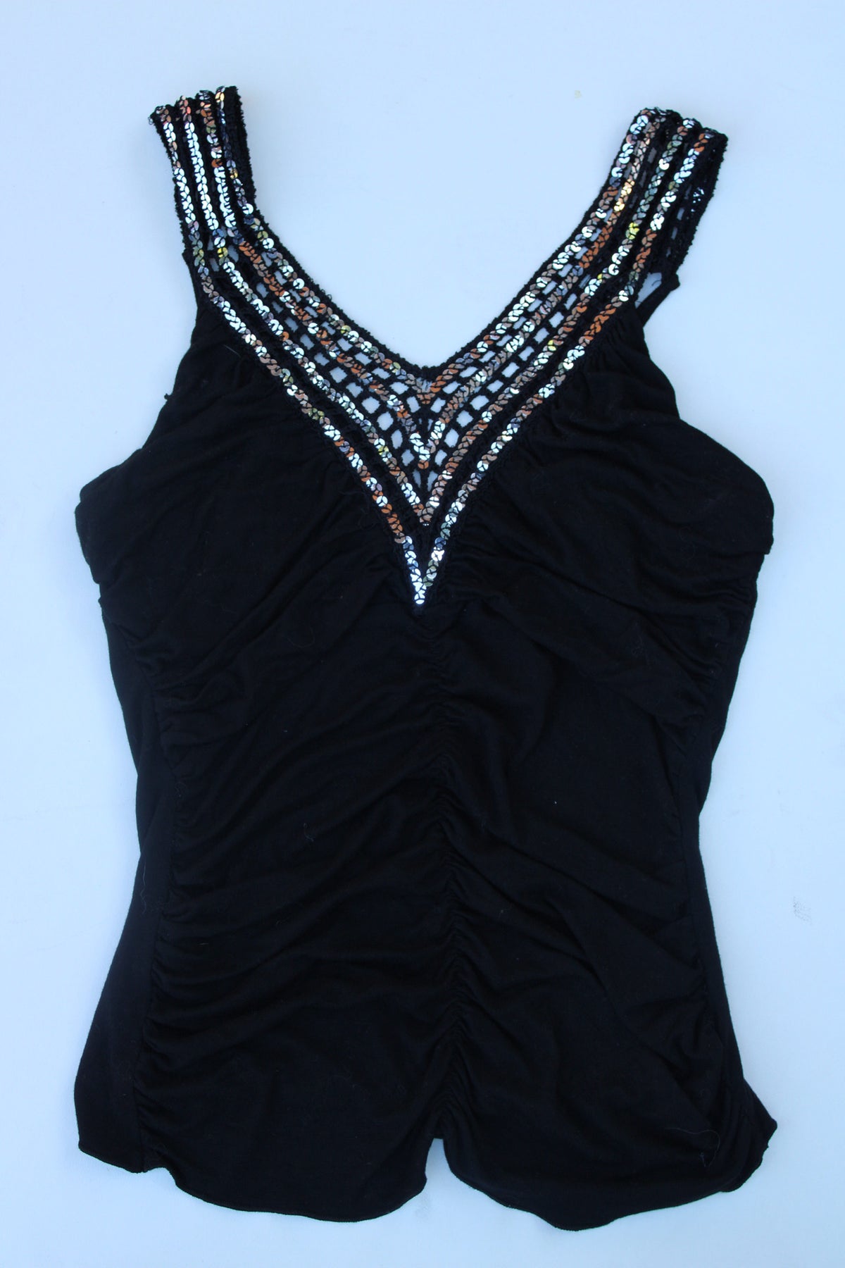 Sequin Gathered Top