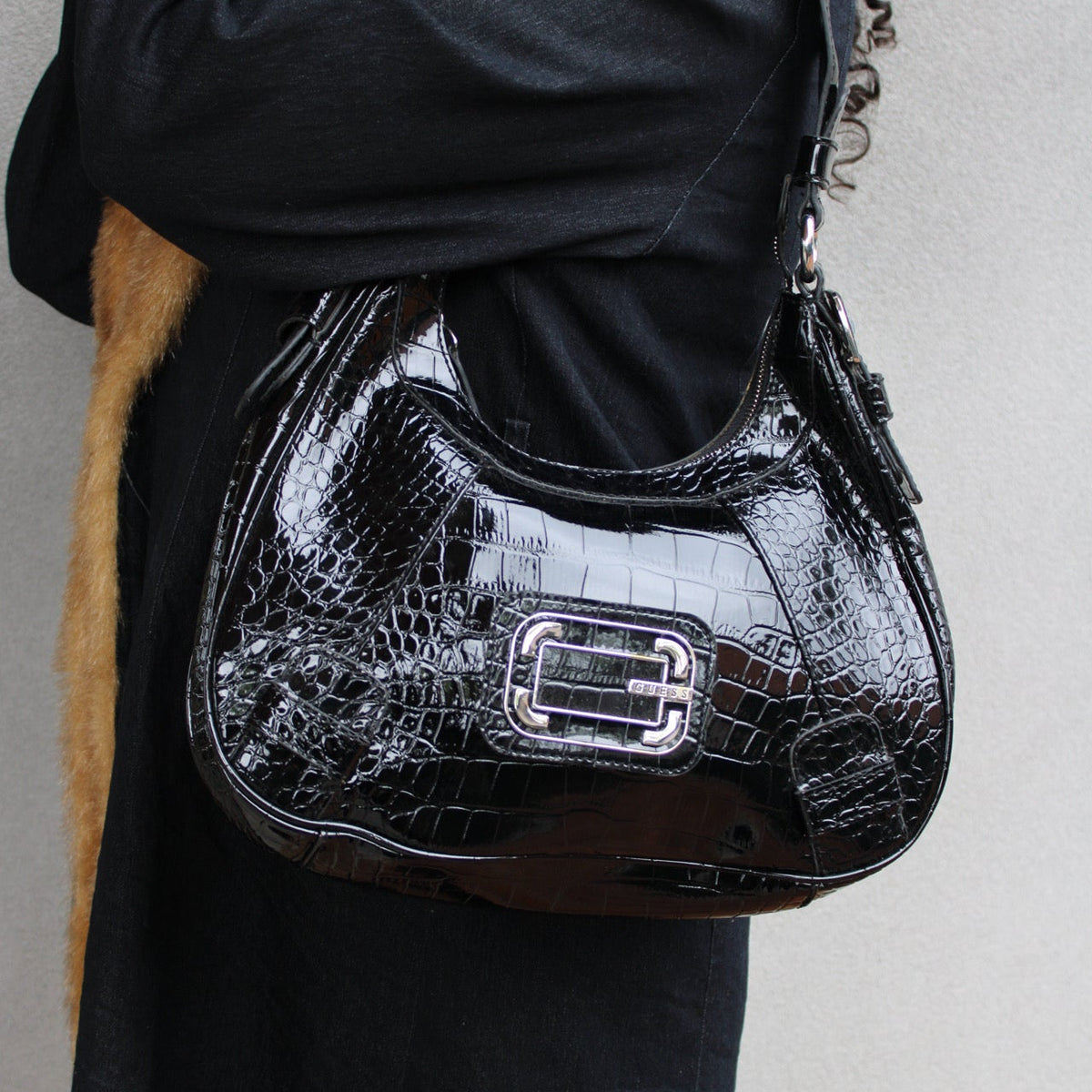 Vintage Leather Croc guess Bag