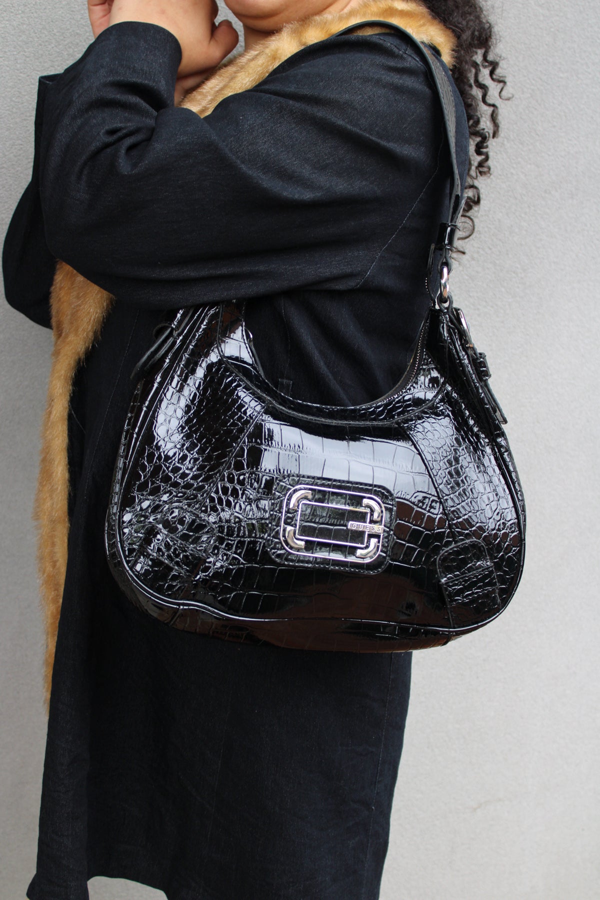 Vintage Leather Croc guess Bag