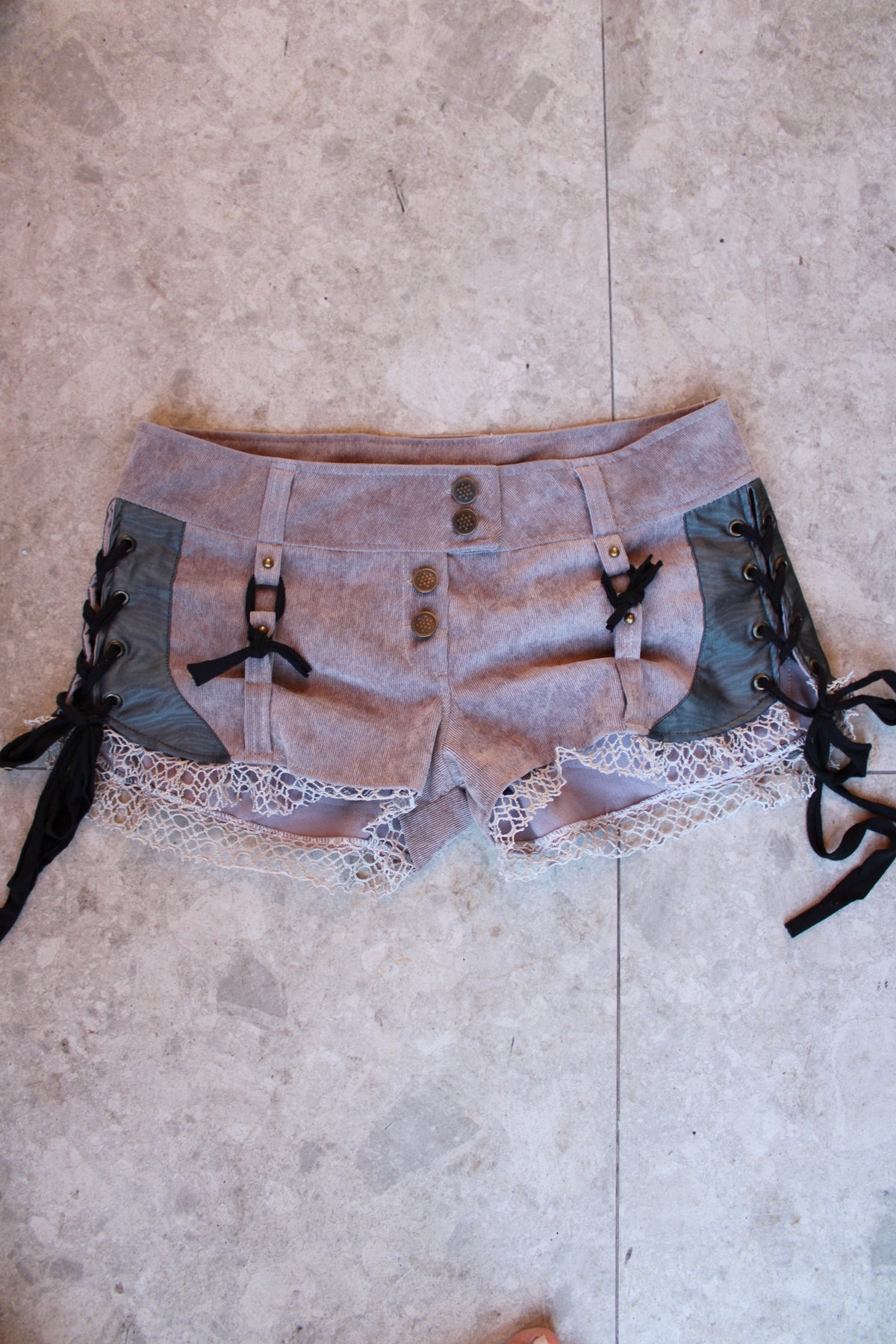 Lace Up Mini shorts