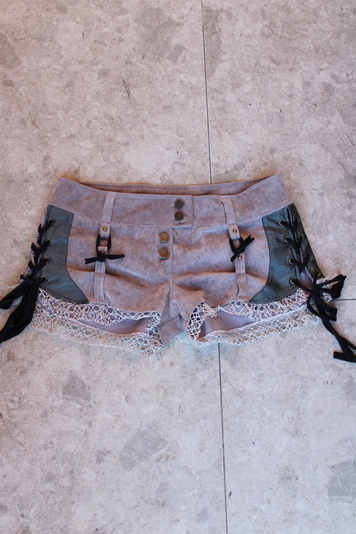 Lace Up Mini shorts