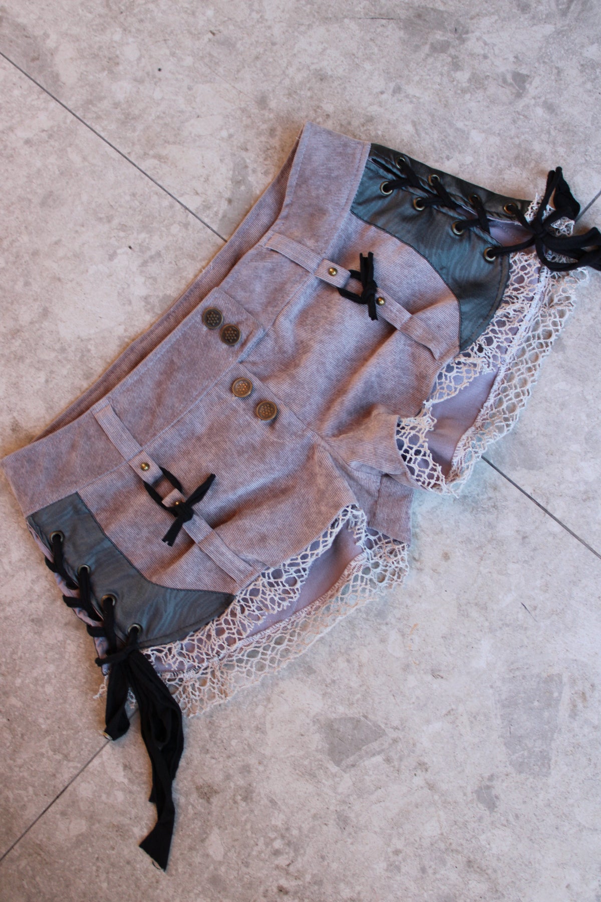 Lace Up Mini shorts