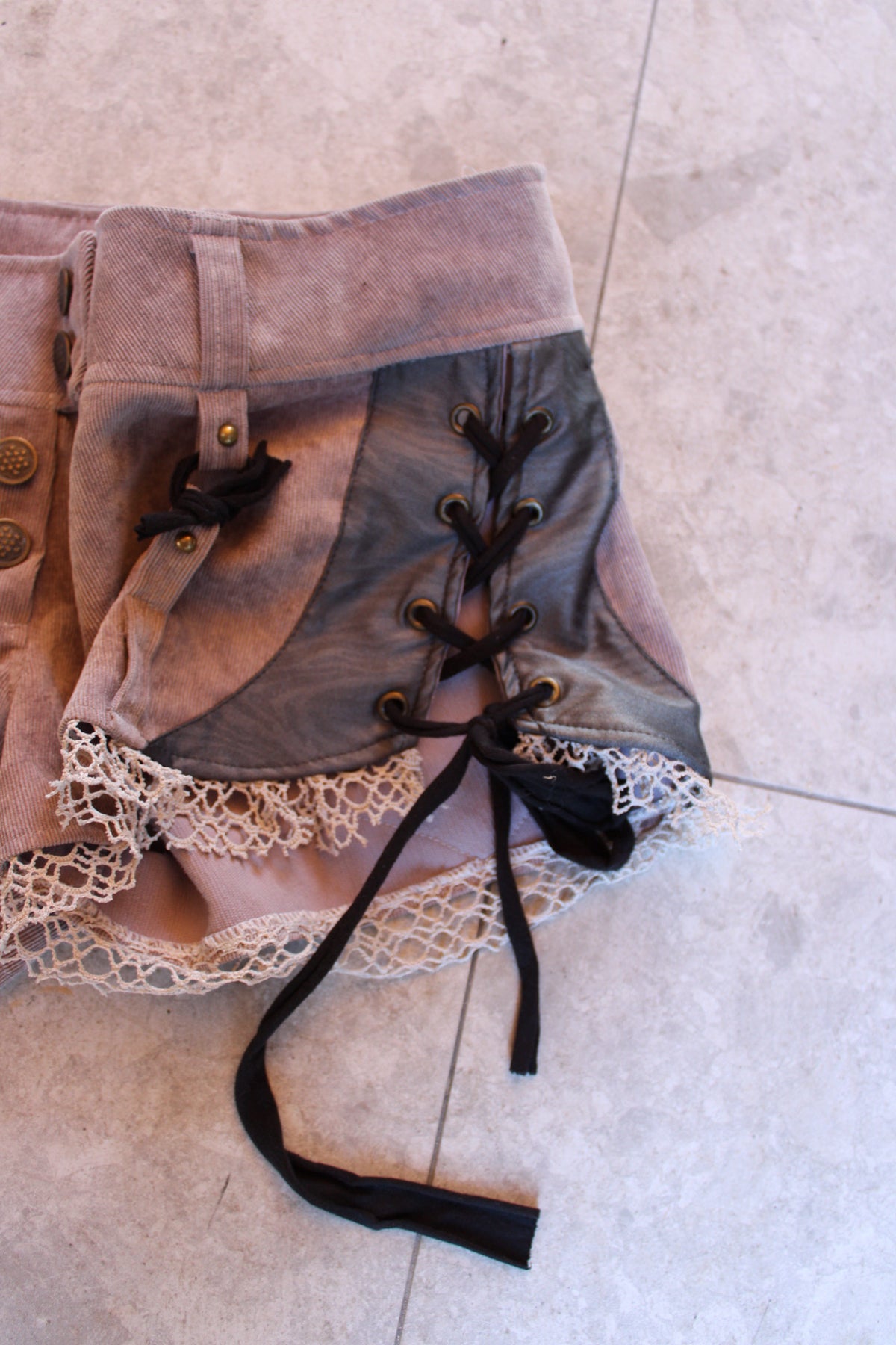 Lace Up Mini shorts