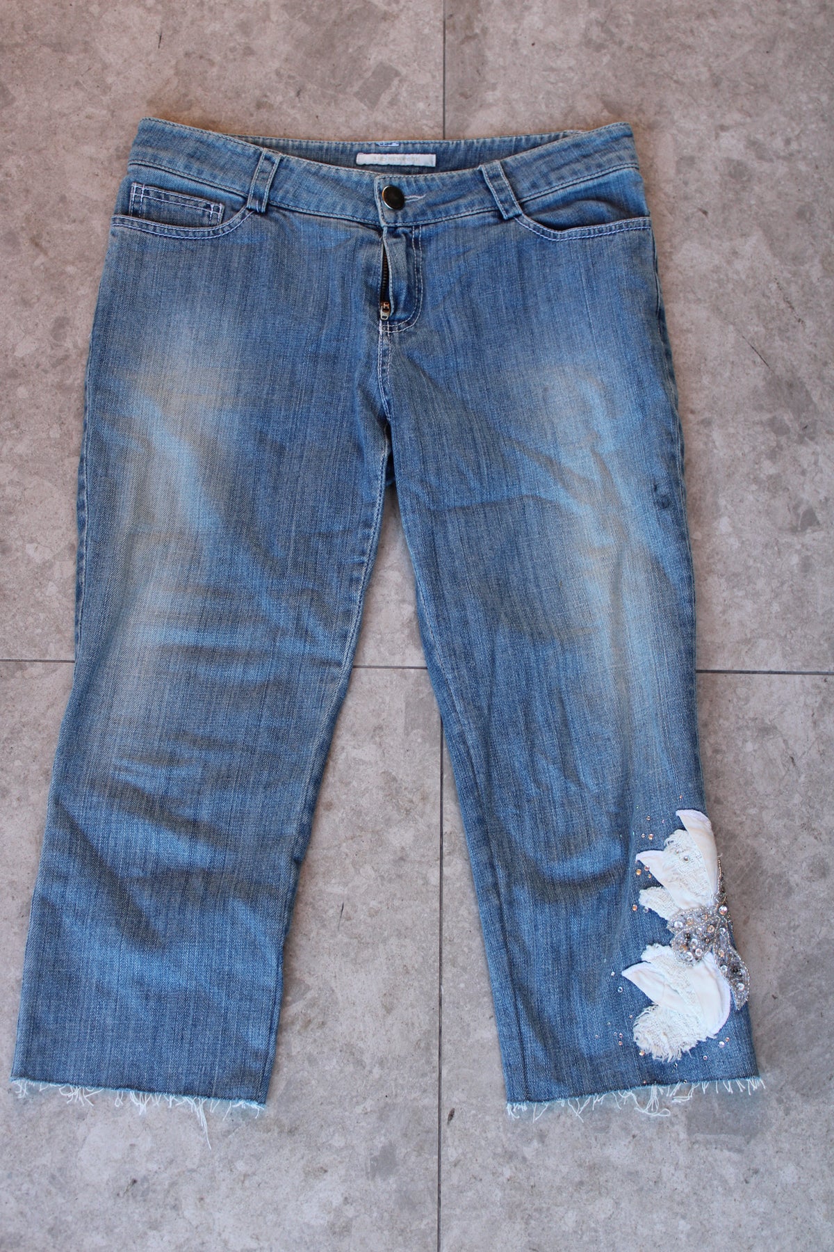 Denim Capris with Embelishements