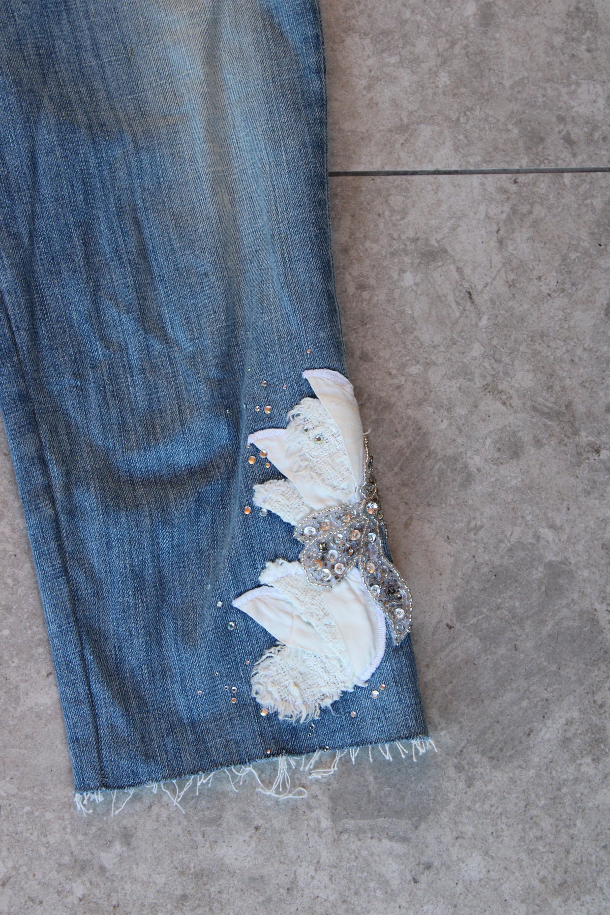 Denim Capris with Embelishements
