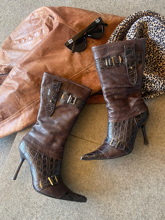 Multi-textured Calf boots